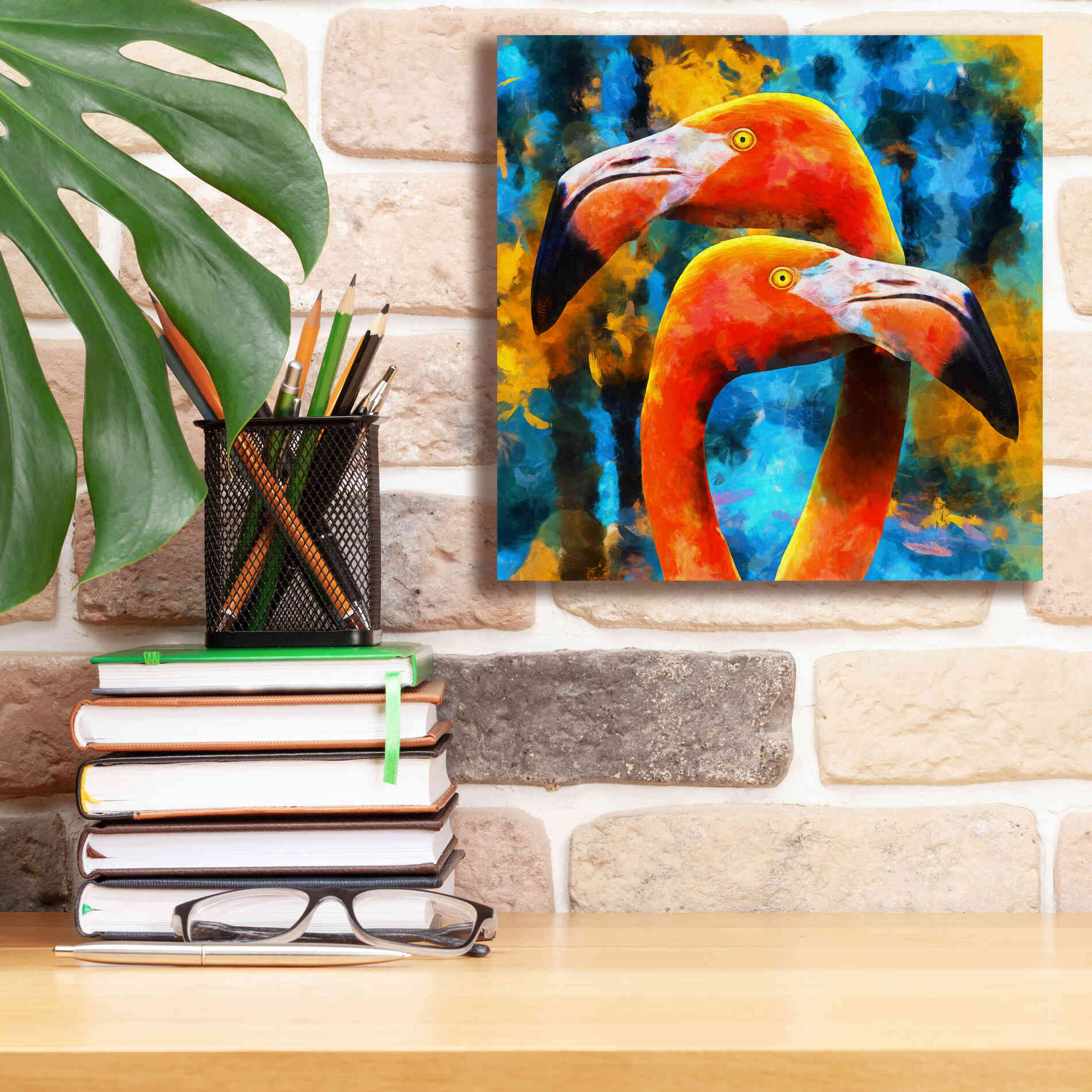 'The Lost Flamingos ' by Epic Portfolio, Giclee Canvas Wall Art,12x12