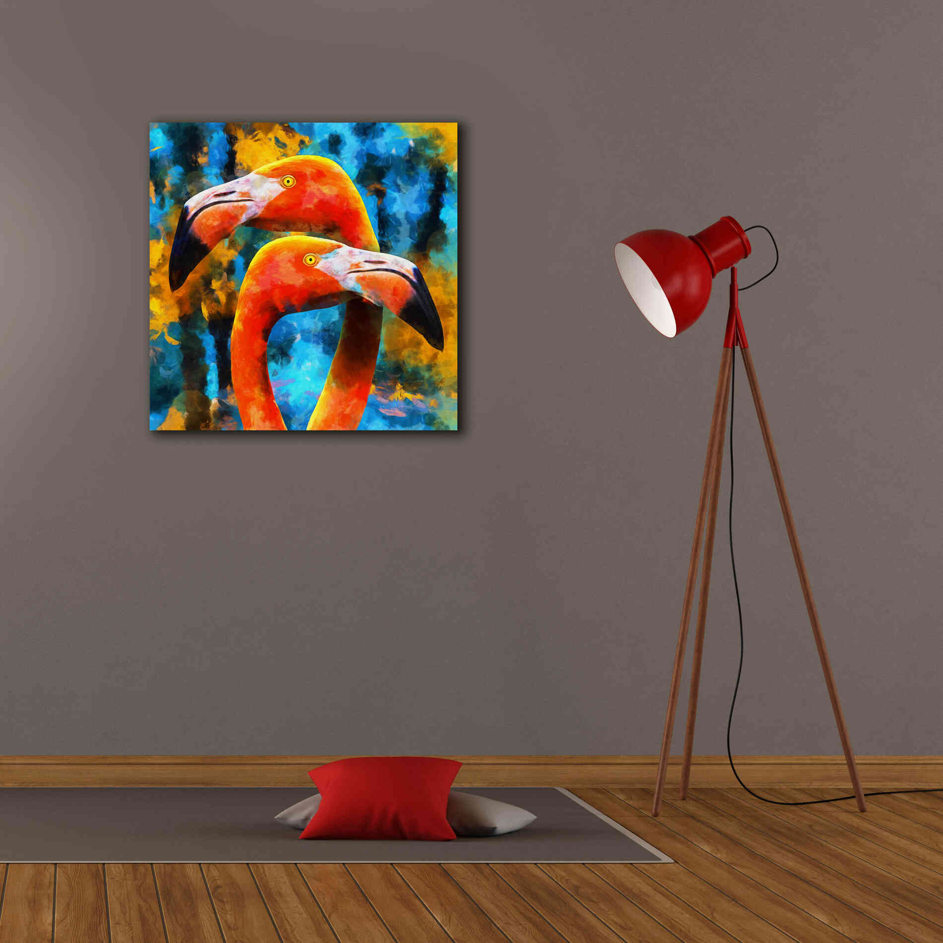 'The Lost Flamingos ' by Epic Portfolio, Giclee Canvas Wall Art,26x26