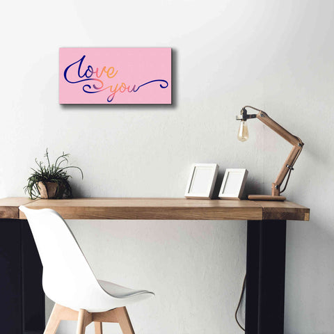 Image of 'Love You Sunrise' by Epic Portfolio, Giclee Canvas Wall Art,24x12