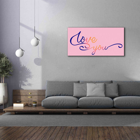 Image of 'Love You Sunrise' by Epic Portfolio, Giclee Canvas Wall Art,60x30