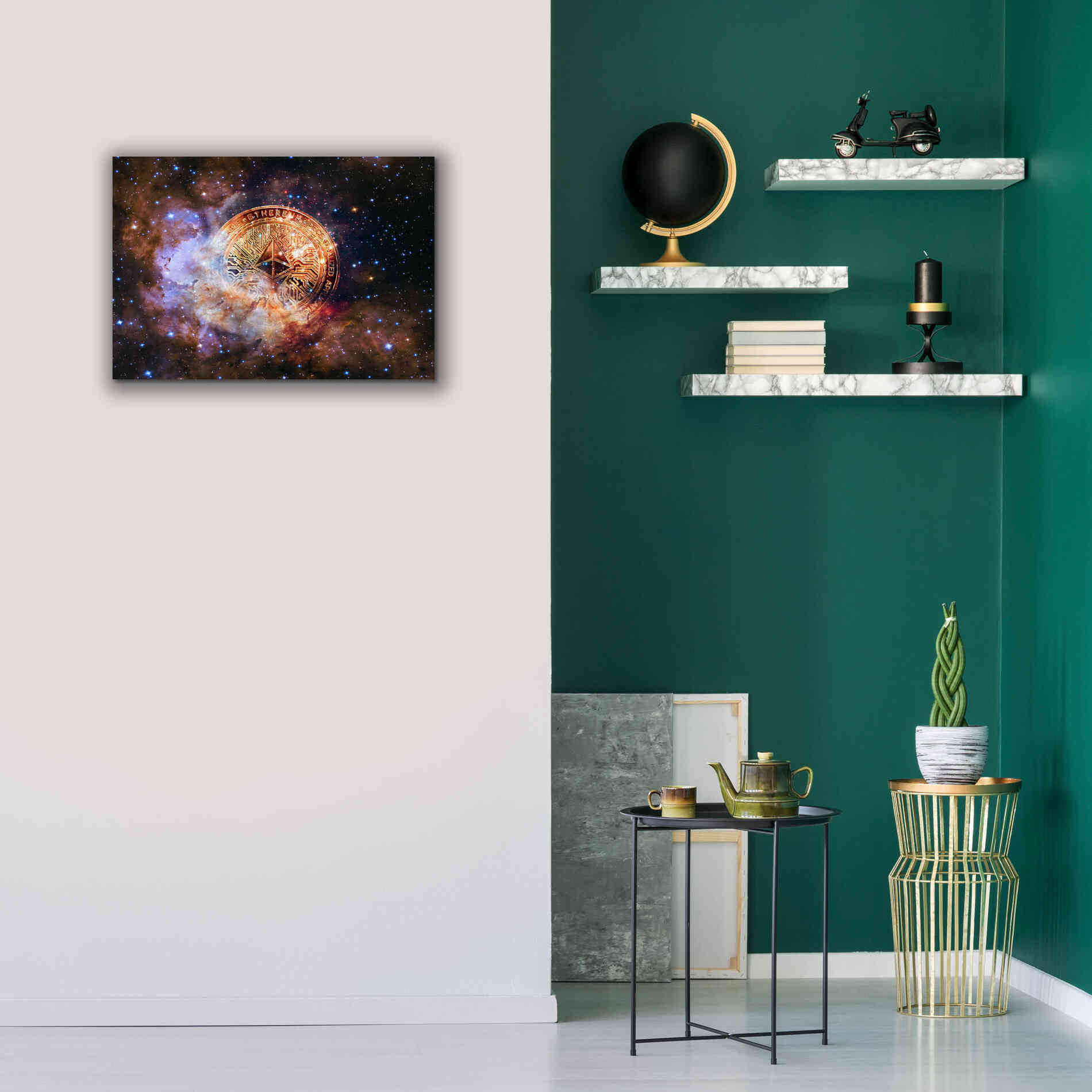 'Ethereum Nebula' by Epic Portfolio, Giclee Canvas Wall Art,26x18
