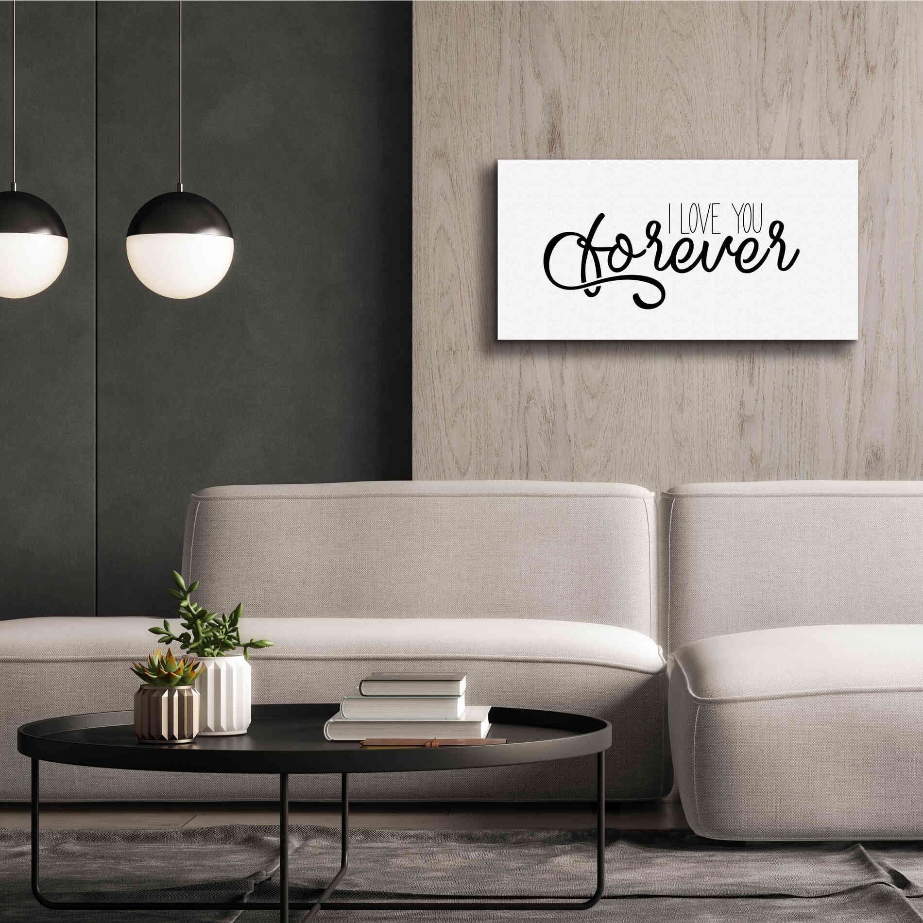 'I Love You Forever' by Epic Portfolio, Giclee Canvas Wall Art,40x20