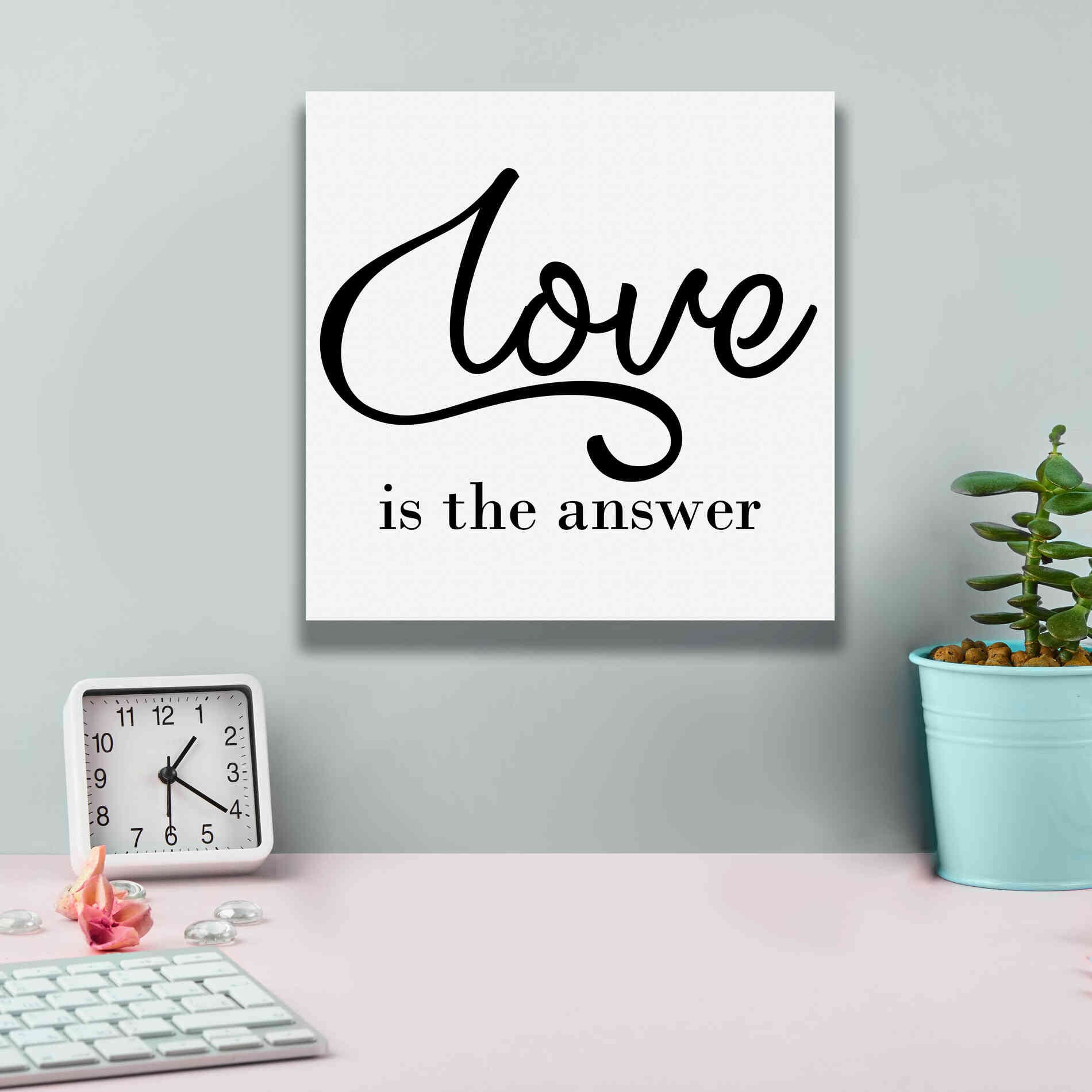 'Love Is The Answer' by Epic Portfolio, Giclee Canvas Wall Art,12x12