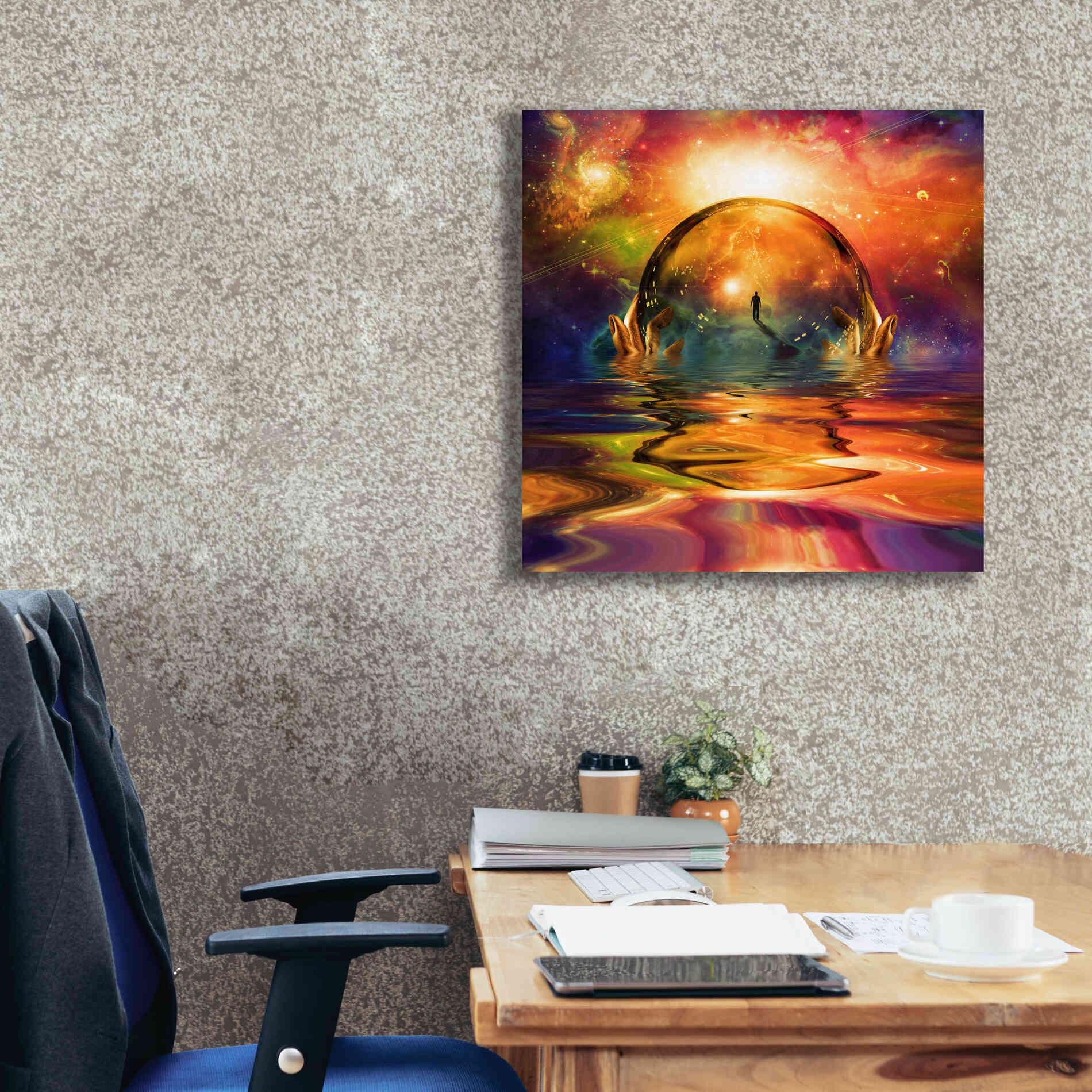 'Liquid Galaxy' by Epic Portfolio, Giclee Canvas Wall Art,26x26