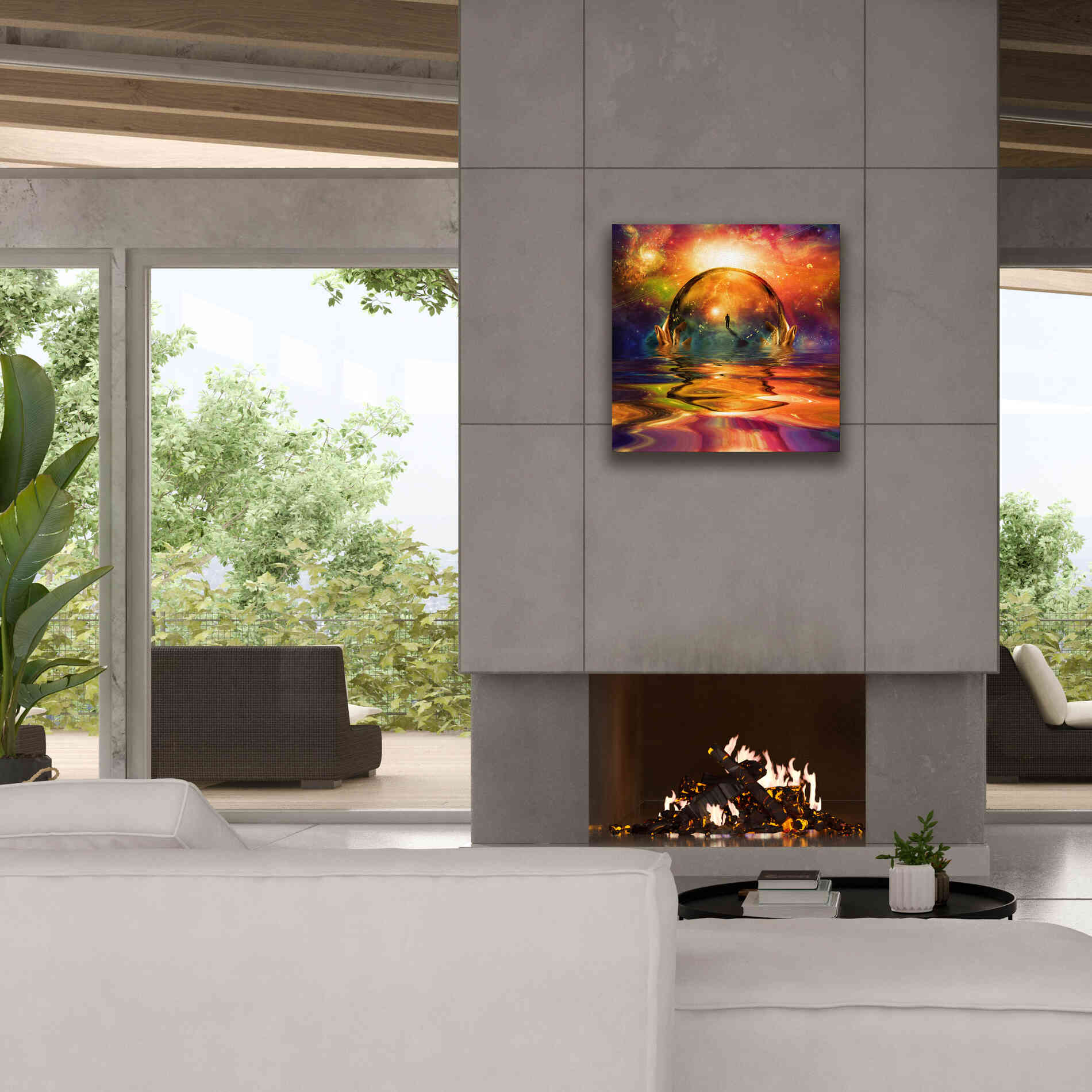 'Liquid Galaxy' by Epic Portfolio, Giclee Canvas Wall Art,26x26