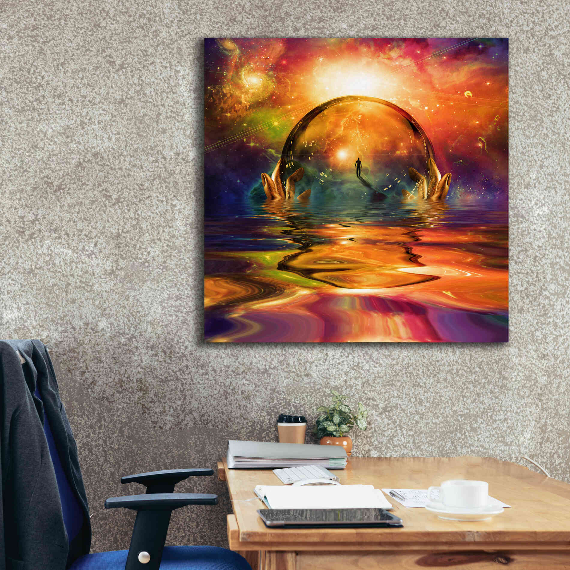 'Liquid Galaxy' by Epic Portfolio, Giclee Canvas Wall Art,37x37