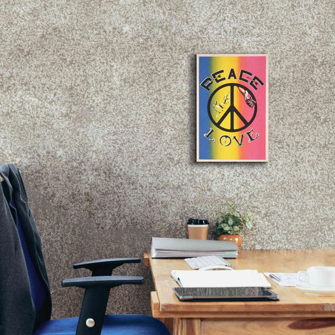 Image of 'Peace, Love' by Epic Portfolio, Giclee Canvas Wall Art,12x18