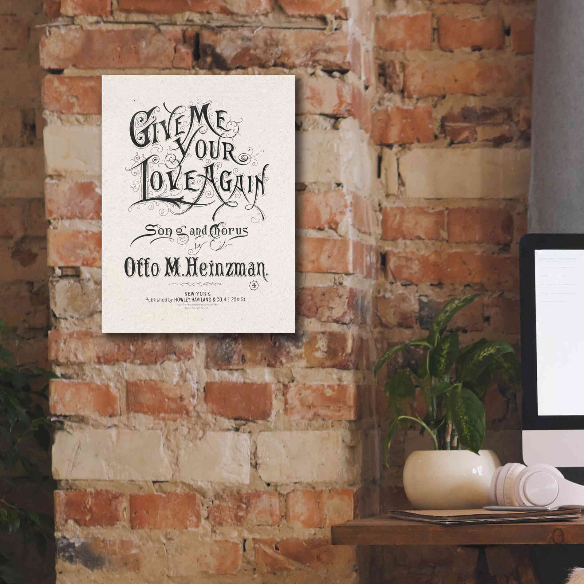 'Give Me Your Love Again (1893)' by Epic Portfolio, Giclee Canvas Wall Art,12x16