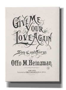 'Give Me Your Love Again (1893)' by Epic Portfolio, Giclee Canvas Wall Art