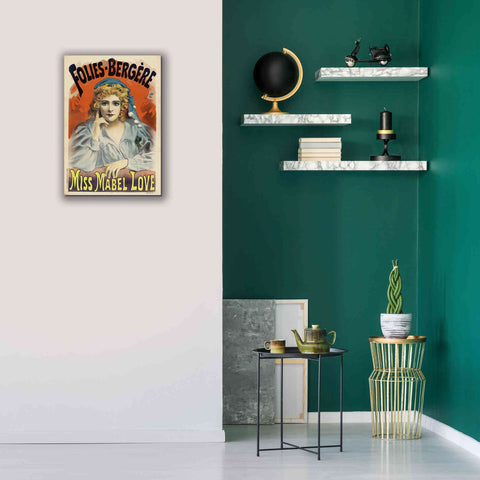 Image of 'Folies-Bergere,Miss Mabel Love (1895)' by Epic Portfolio, Giclee Canvas Wall Art,18x26