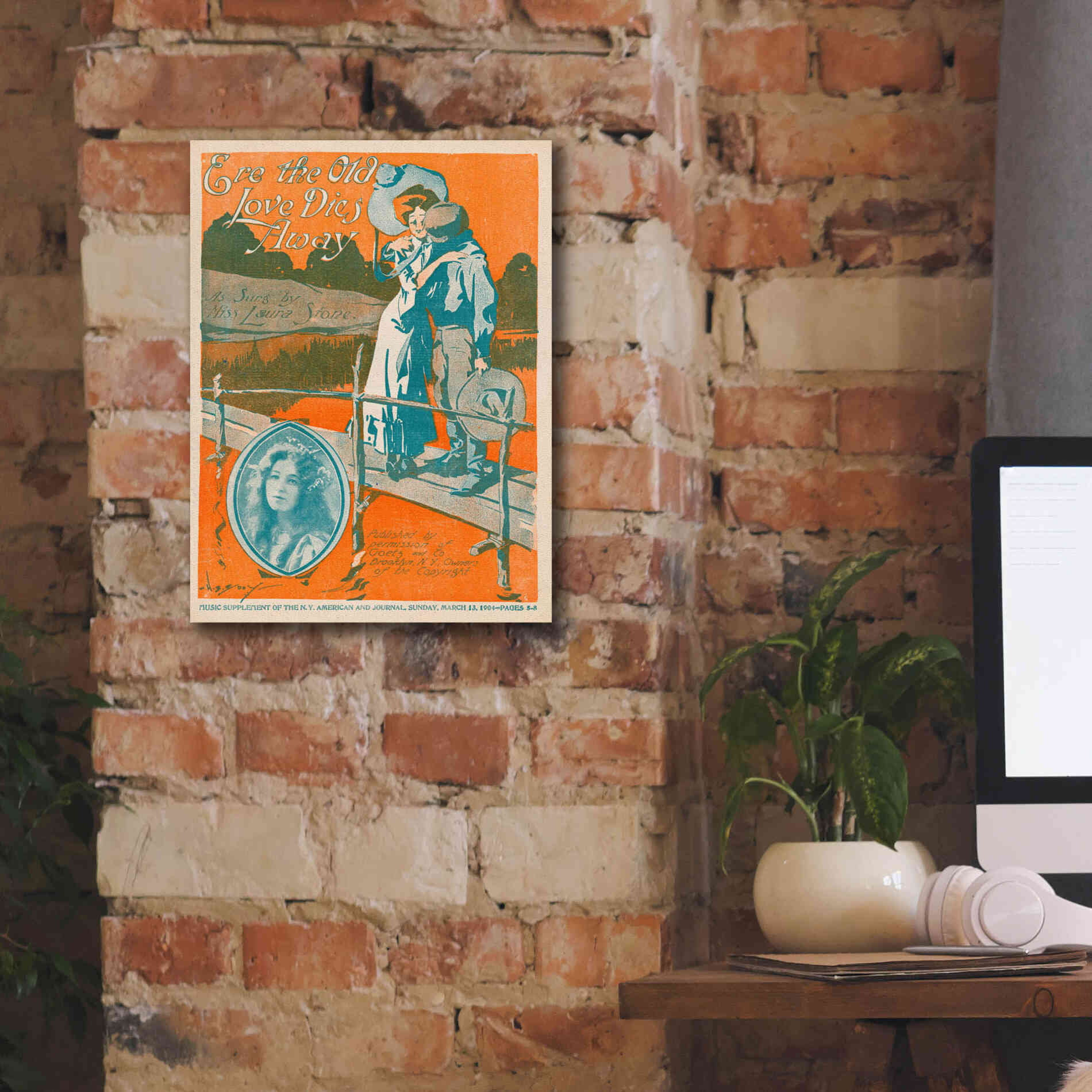 'Ere The Old Love Dies Away (1900)' by Epic Portfolio, Giclee Canvas Wall Art,12x16