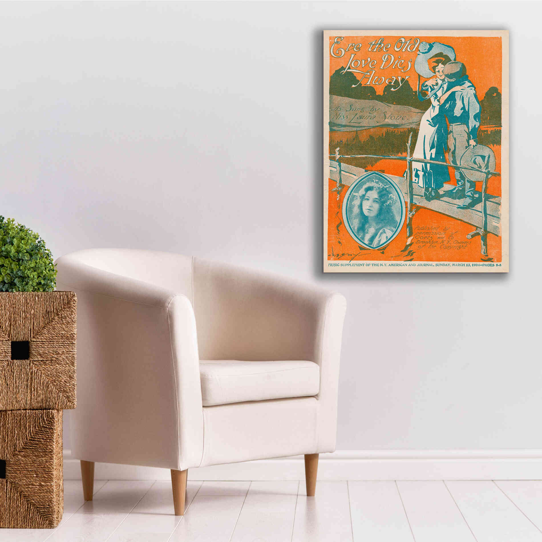 'Ere The Old Love Dies Away (1900)' by Epic Portfolio, Giclee Canvas Wall Art,26x34
