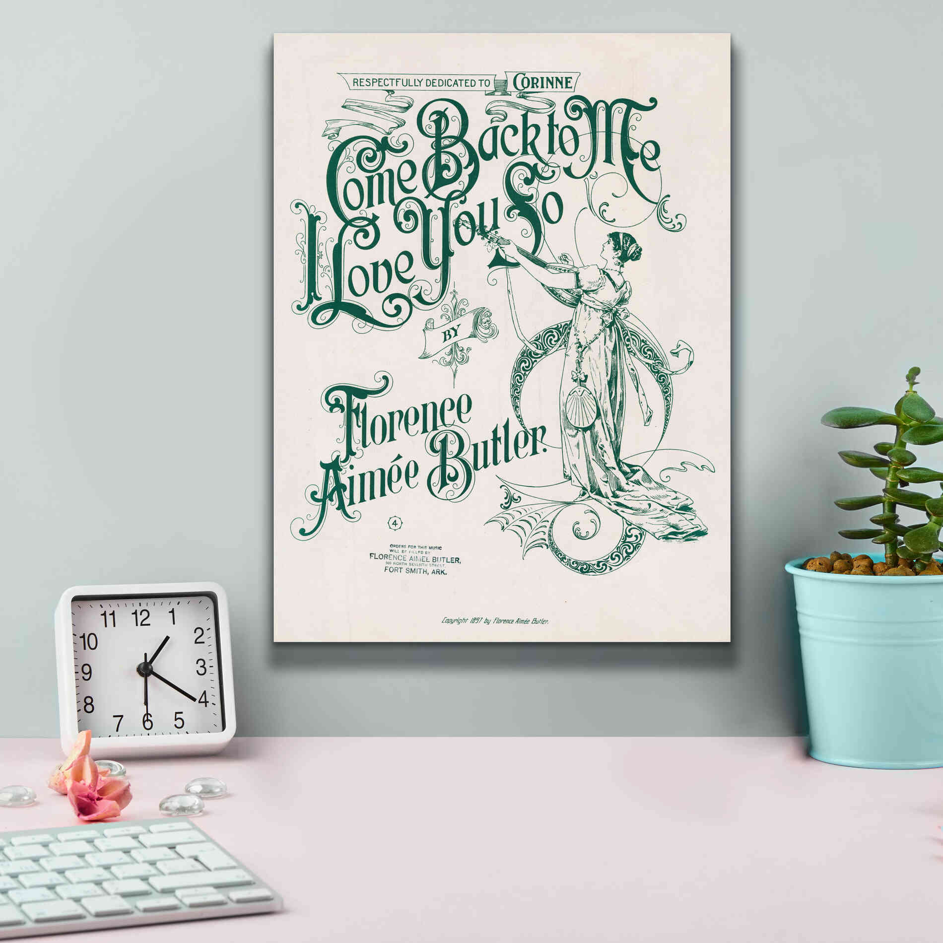 'Come Back To Me I Love You So (1897)' by Epic Portfolio, Giclee Canvas Wall Art,12x16