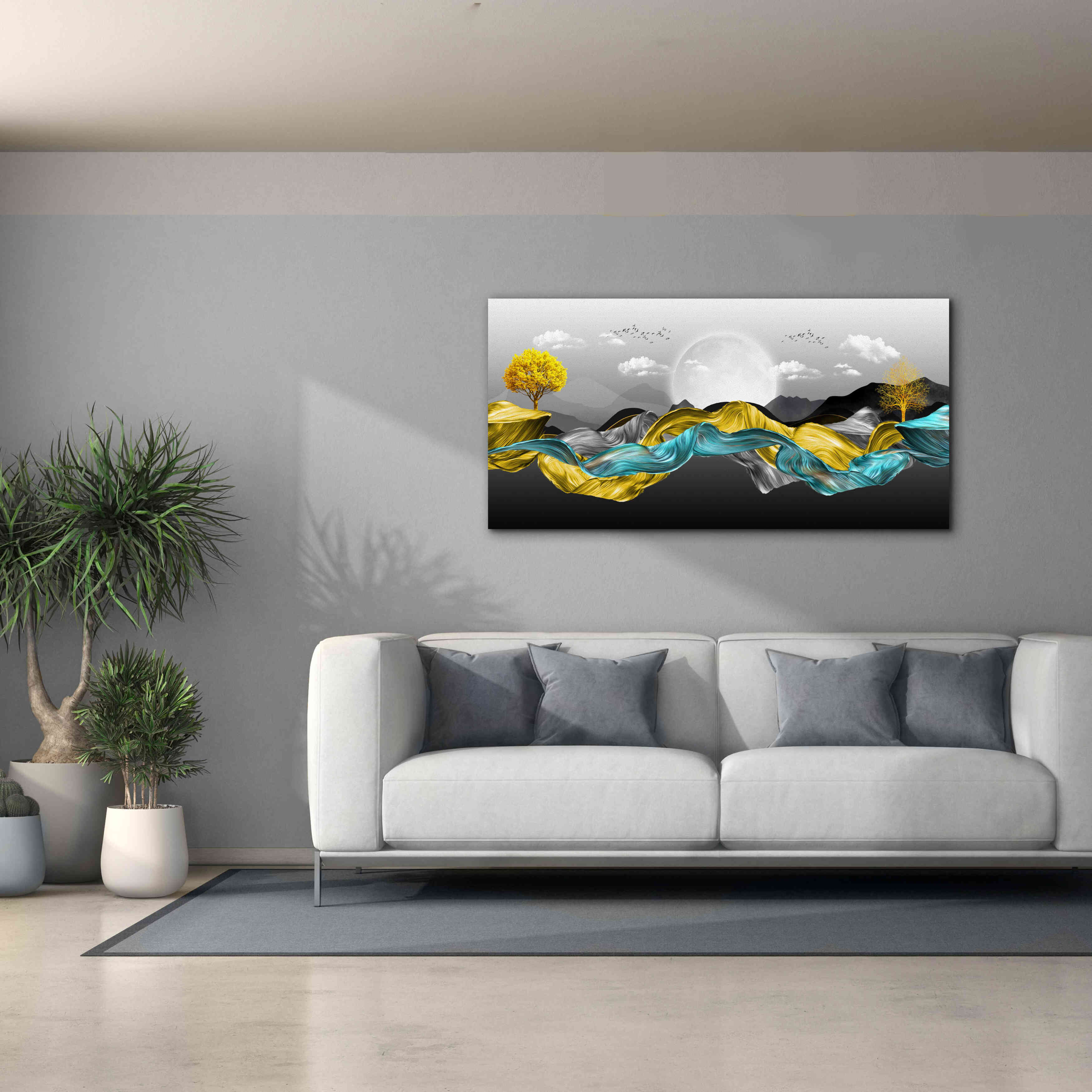 Epic Graffiti'The Silky Mountains' by Epic Portfolio, Giclee Canvas Wall Art,60 x 30