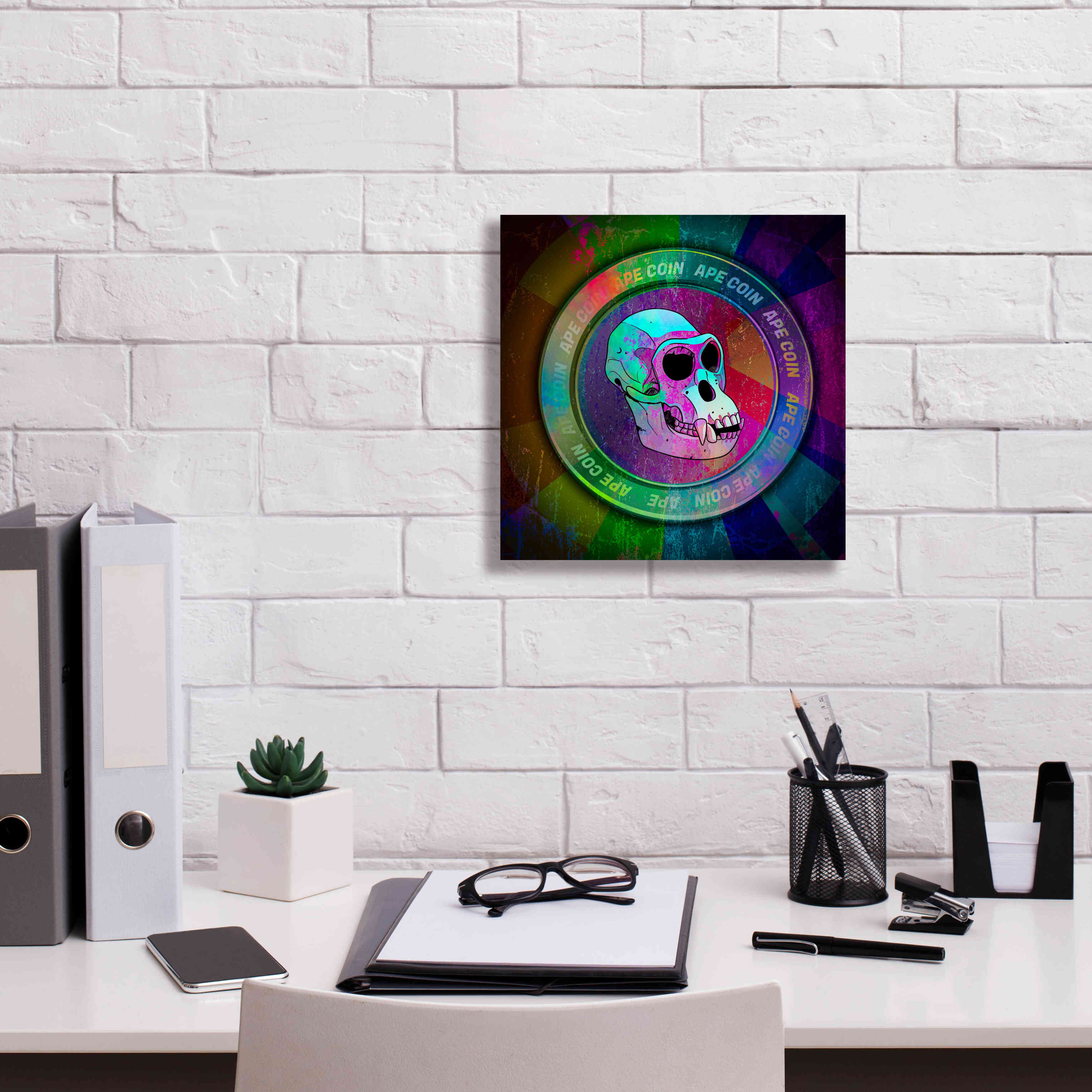 'Ape Crypto Coin' by Epic Portfolio, Canvas Wall Art,12 x 12