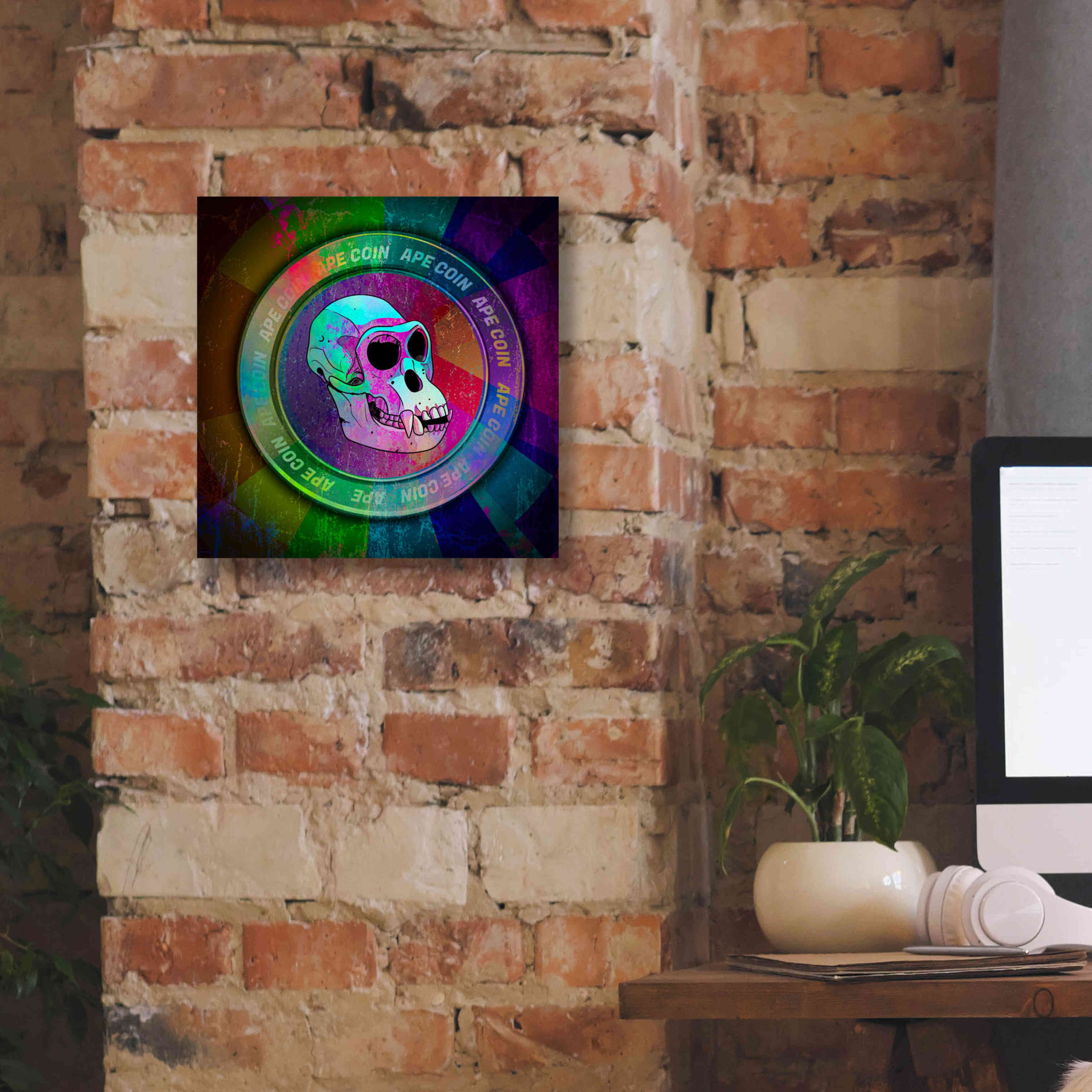 'Ape Crypto Coin' by Epic Portfolio, Canvas Wall Art,12 x 12