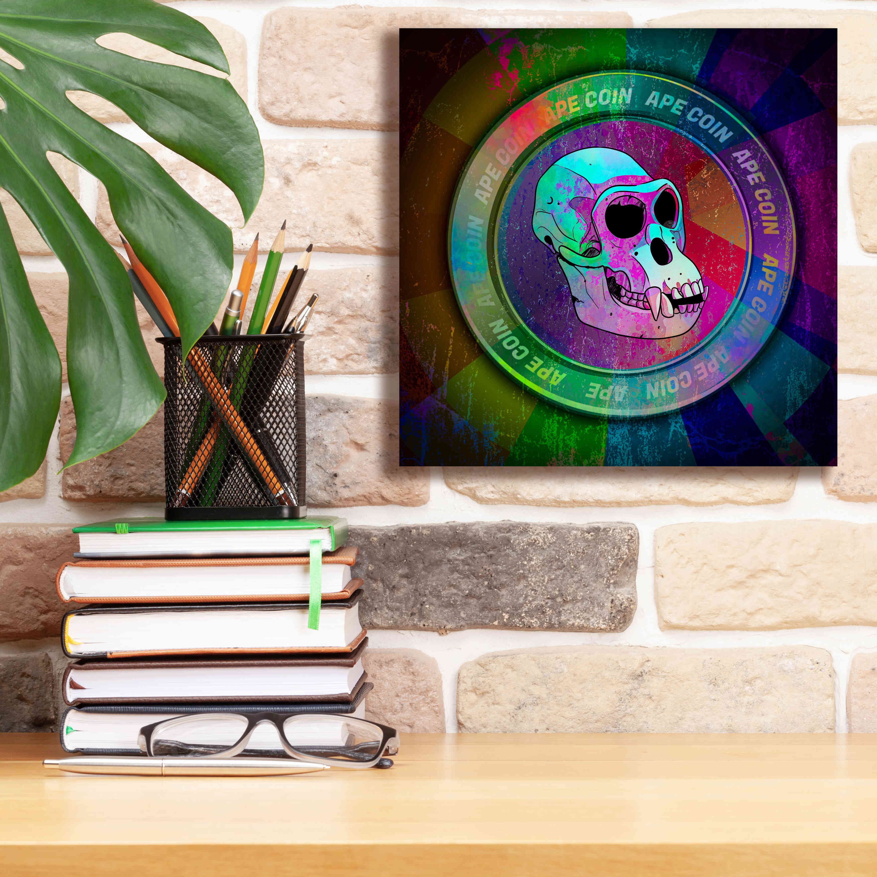 'Ape Crypto Coin' by Epic Portfolio, Canvas Wall Art,12 x 12