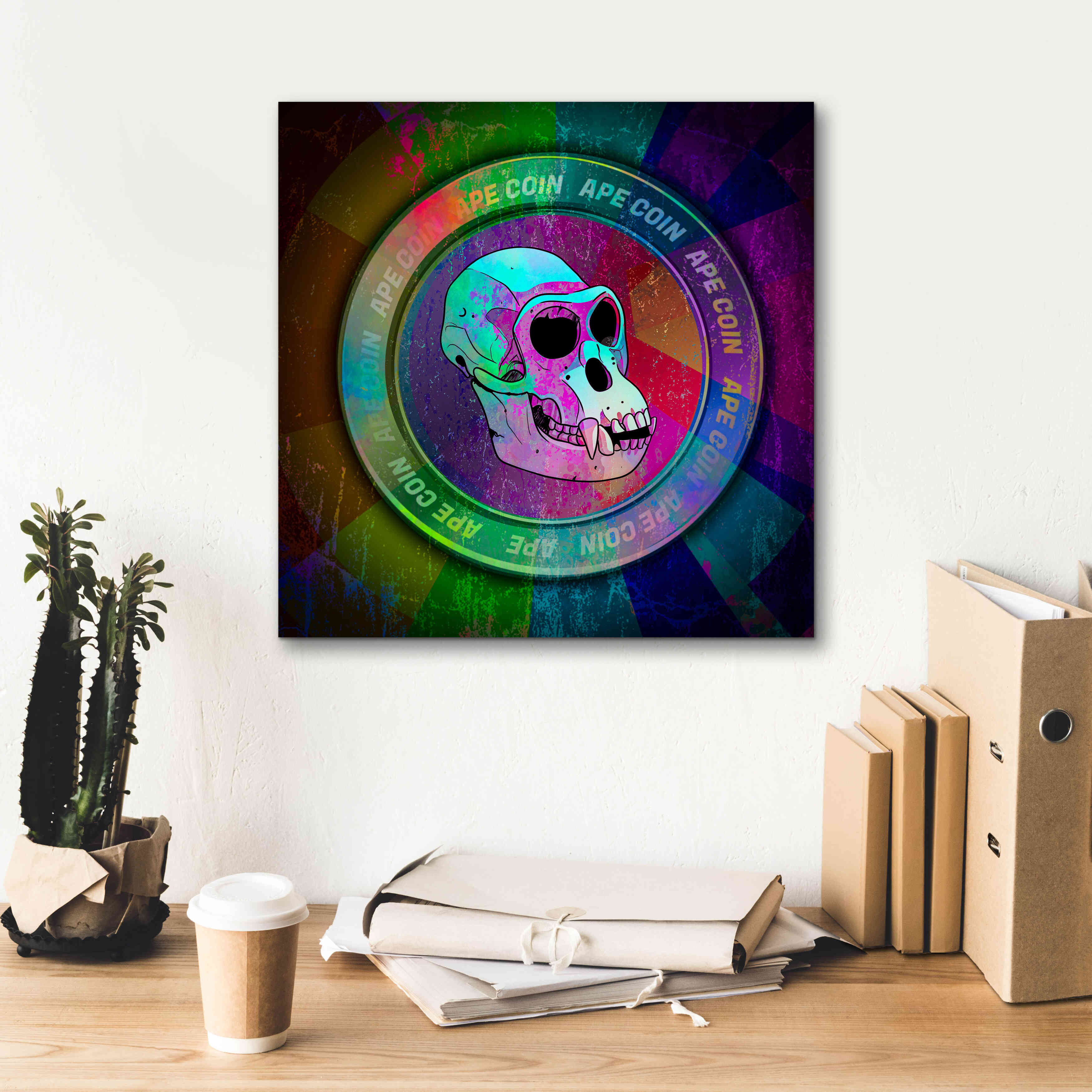 'Ape Crypto Coin' by Epic Portfolio, Canvas Wall Art,18 x 18