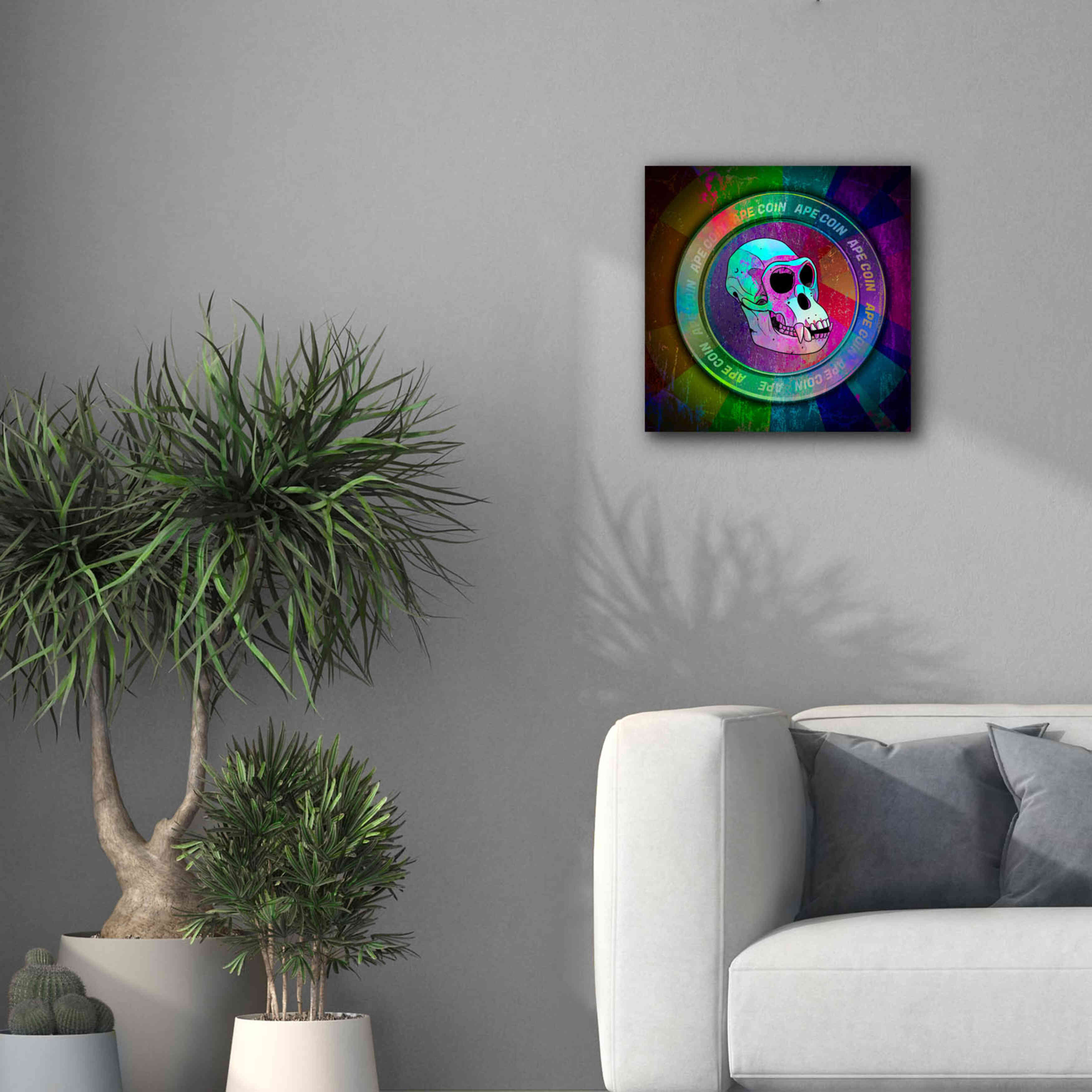 'Ape Crypto Coin' by Epic Portfolio, Canvas Wall Art,18 x 18