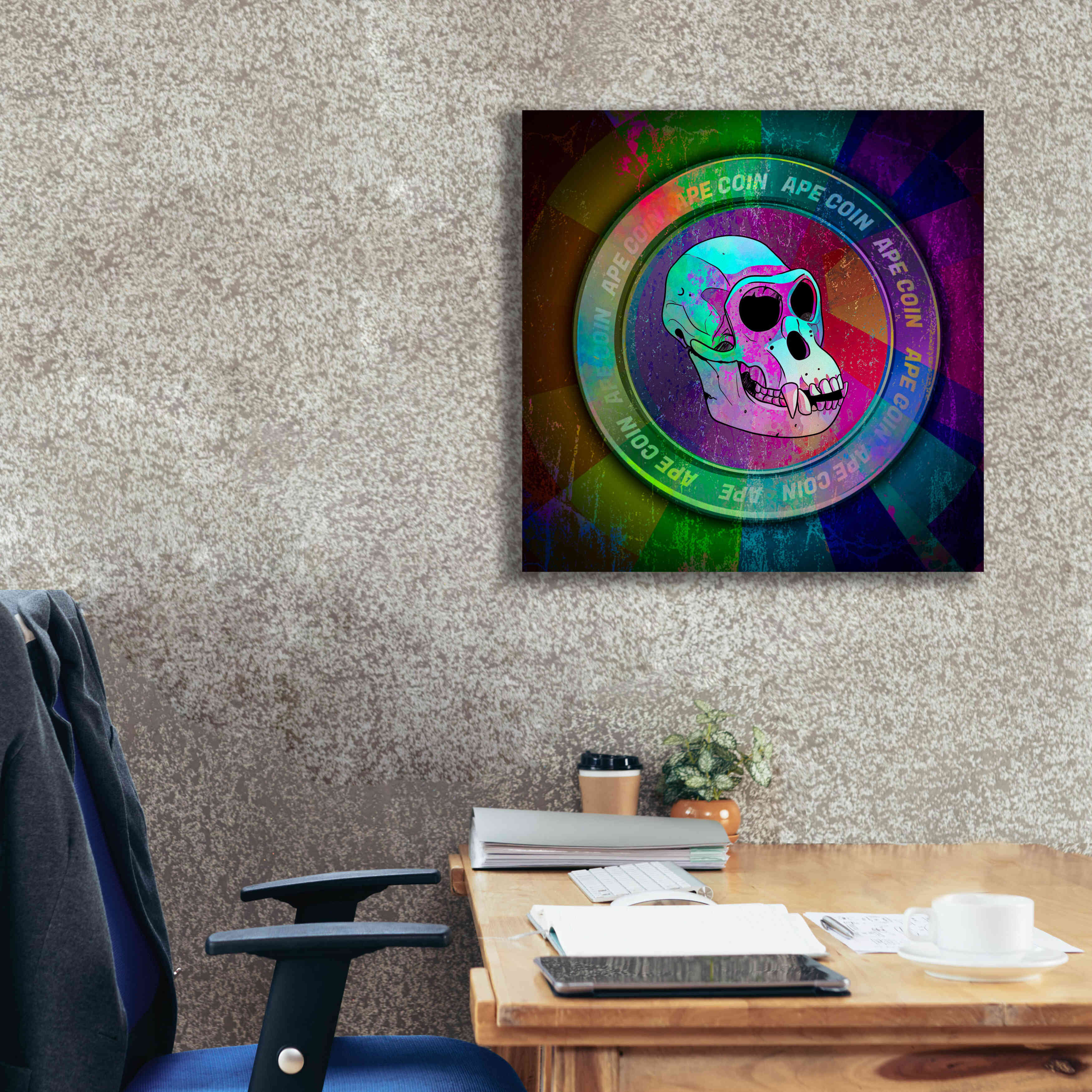 'Ape Crypto Coin' by Epic Portfolio, Canvas Wall Art,26 x 26