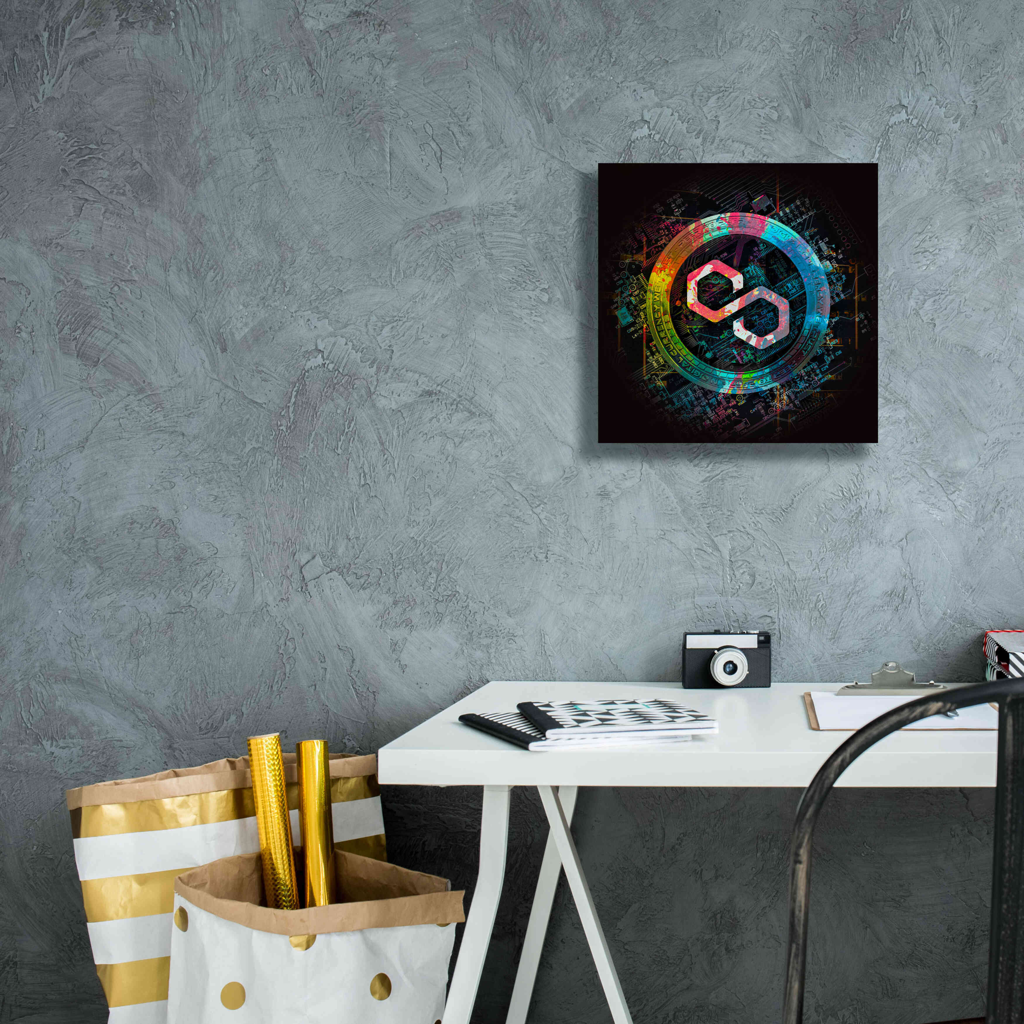 'Polygon Crypto Giga Coin' by Epic Portfolio, Canvas Wall Art,12 x 12