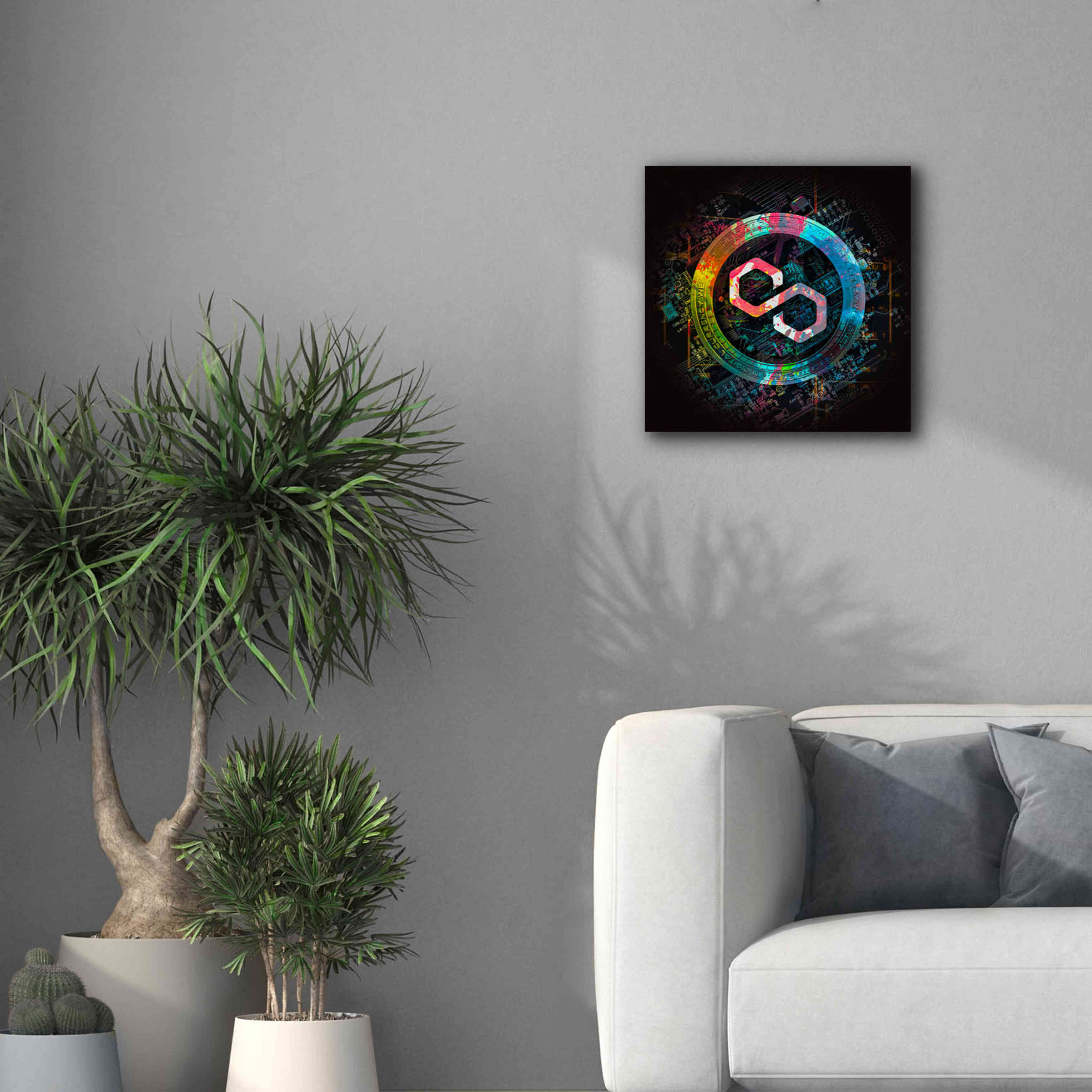 'Polygon Crypto Giga Coin' by Epic Portfolio, Canvas Wall Art,18 x 18