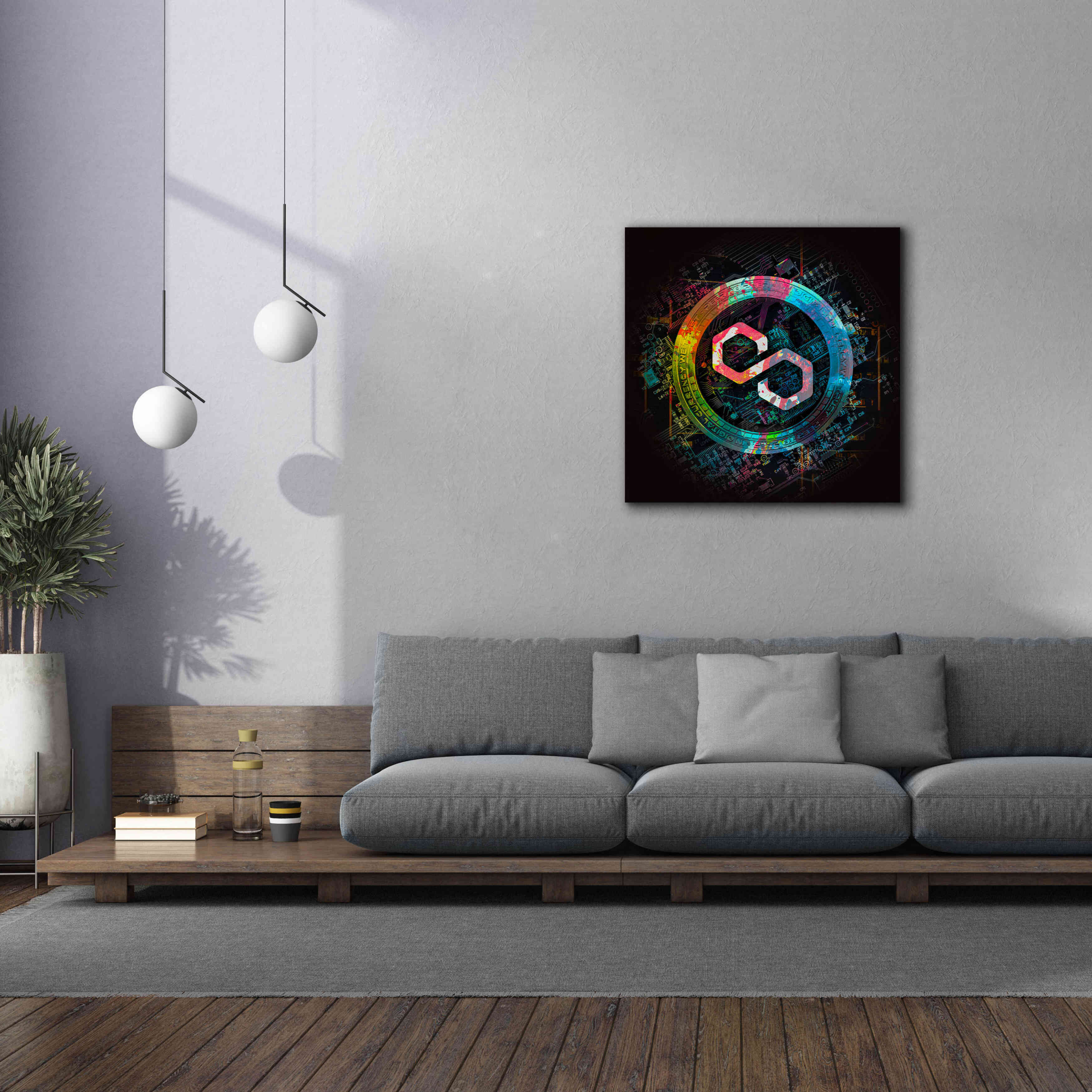 'Polygon Crypto Giga Coin' by Epic Portfolio, Canvas Wall Art,37 x 37