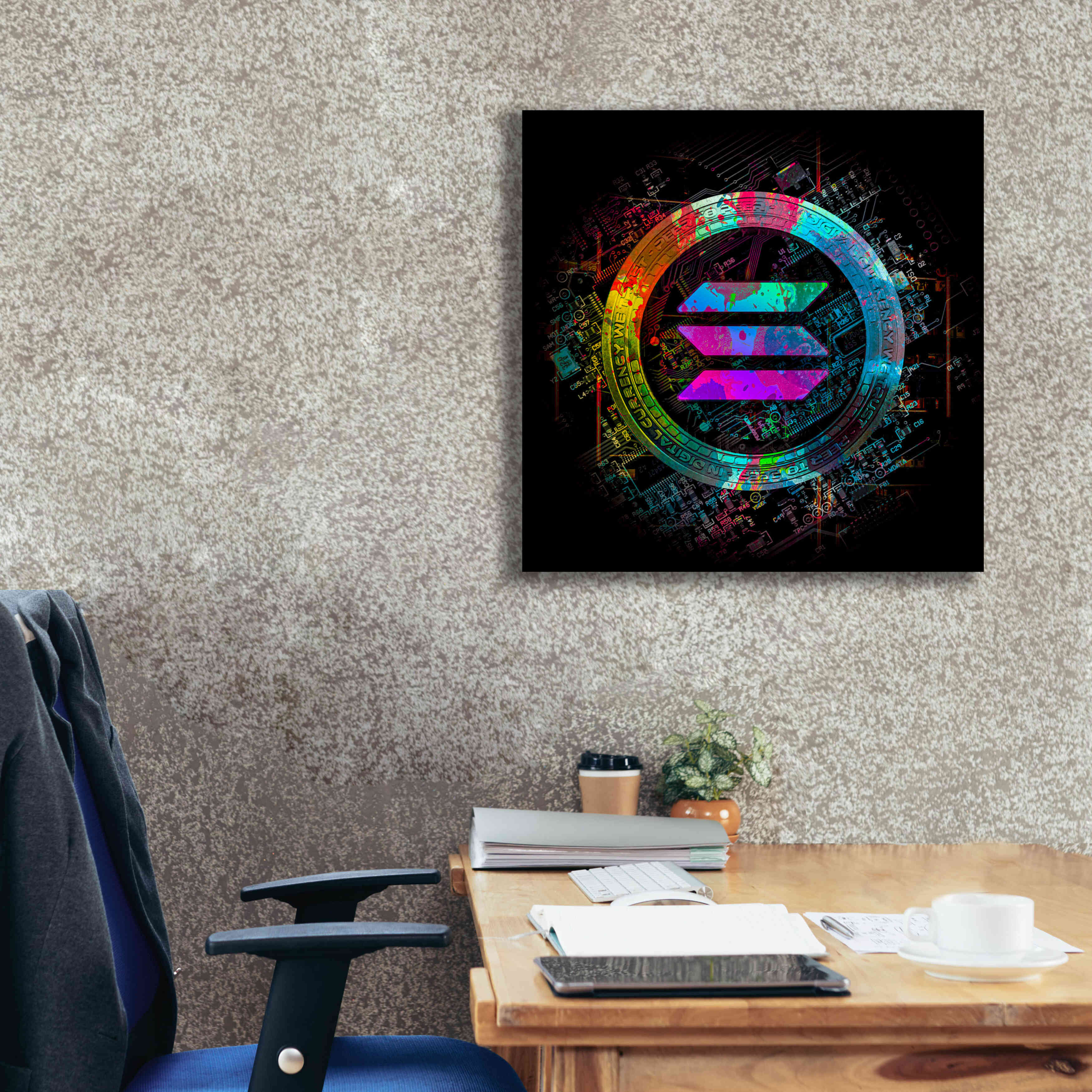 'Solana Crypto Giga Coin' by Epic Portfolio, Canvas Wall Art,26 x 26