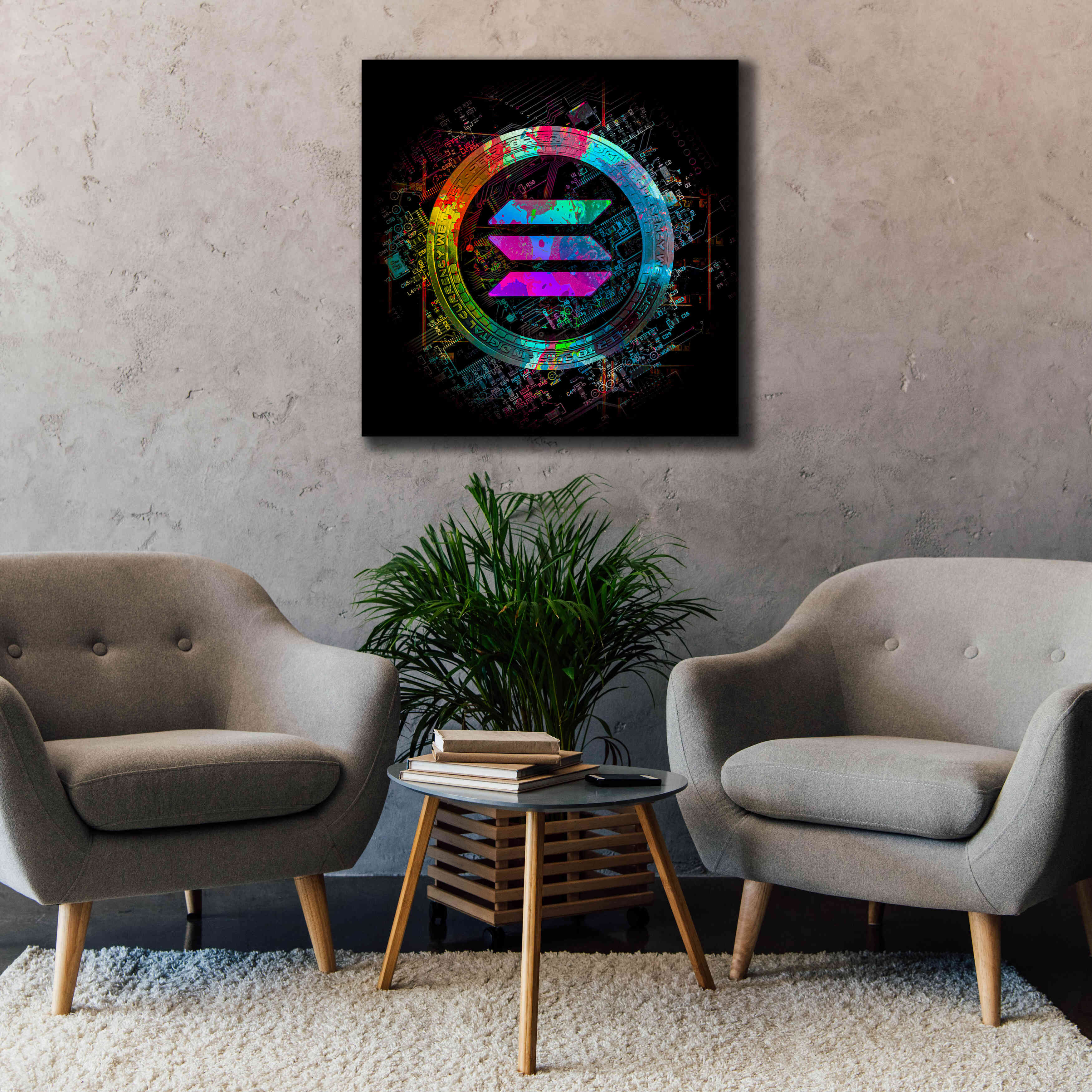 'Solana Crypto Giga Coin' by Epic Portfolio, Canvas Wall Art,37 x 37