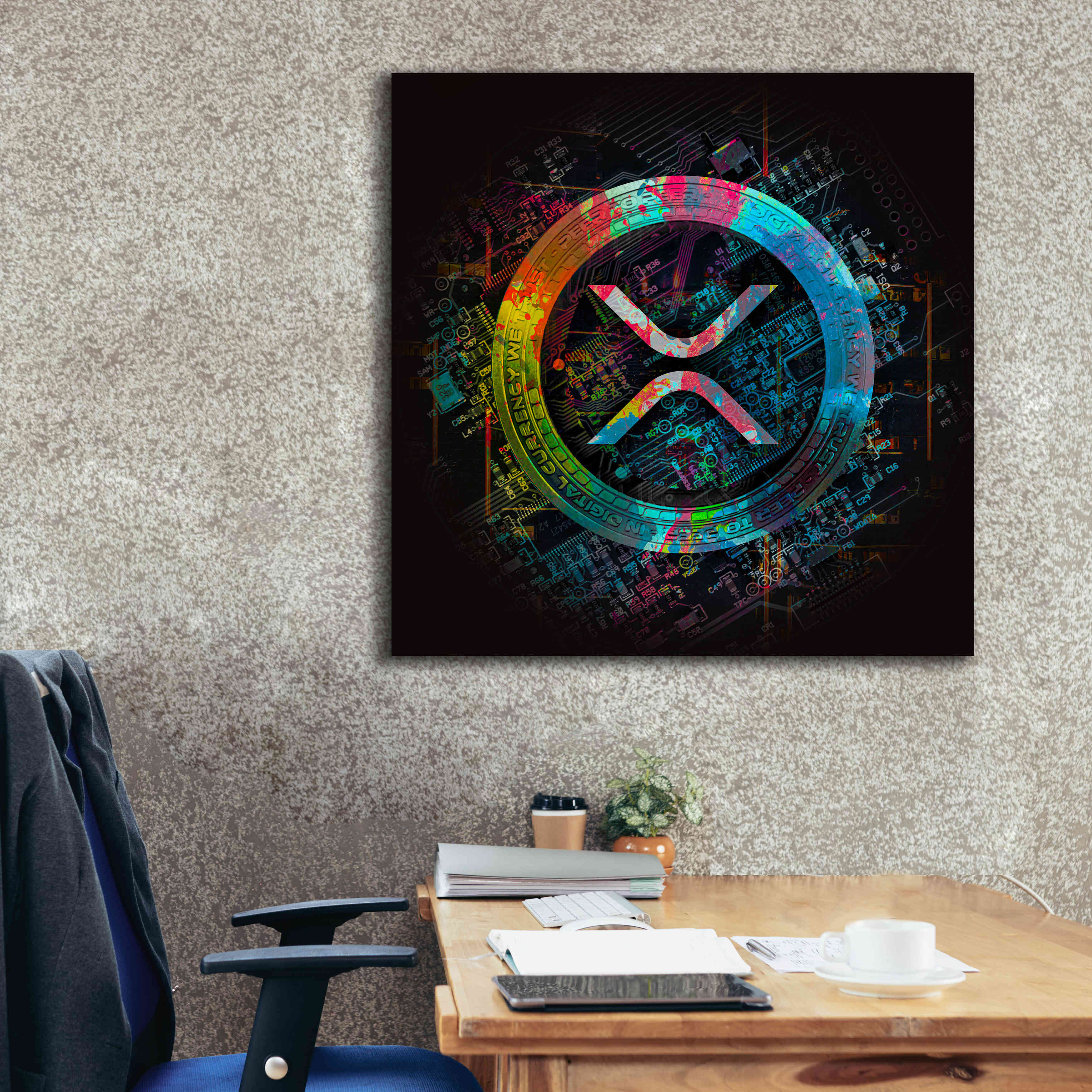 'XRP Crypto Giga Coin' by Epic Portfolio, Canvas Wall Art,37 x 37