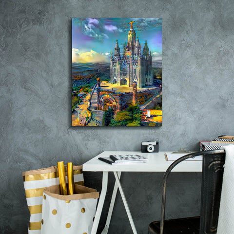 Image of 'Barcelona Spain Tibidabo Church' by Pedro Gavidia, Canvas Wall Art,20 x 24