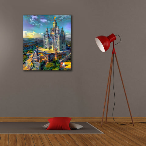 Image of 'Barcelona Spain Tibidabo Church' by Pedro Gavidia, Canvas Wall Art,26 x 30