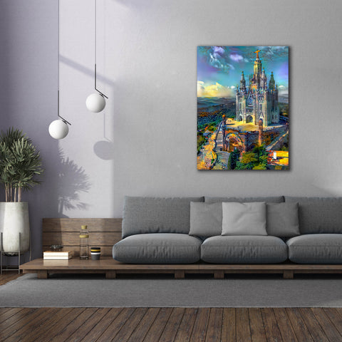 Image of 'Barcelona Spain Tibidabo Church' by Pedro Gavidia, Canvas Wall Art,40 x 54