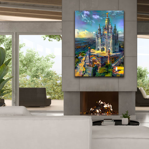 Image of 'Barcelona Spain Tibidabo Church' by Pedro Gavidia, Canvas Wall Art,40 x 54