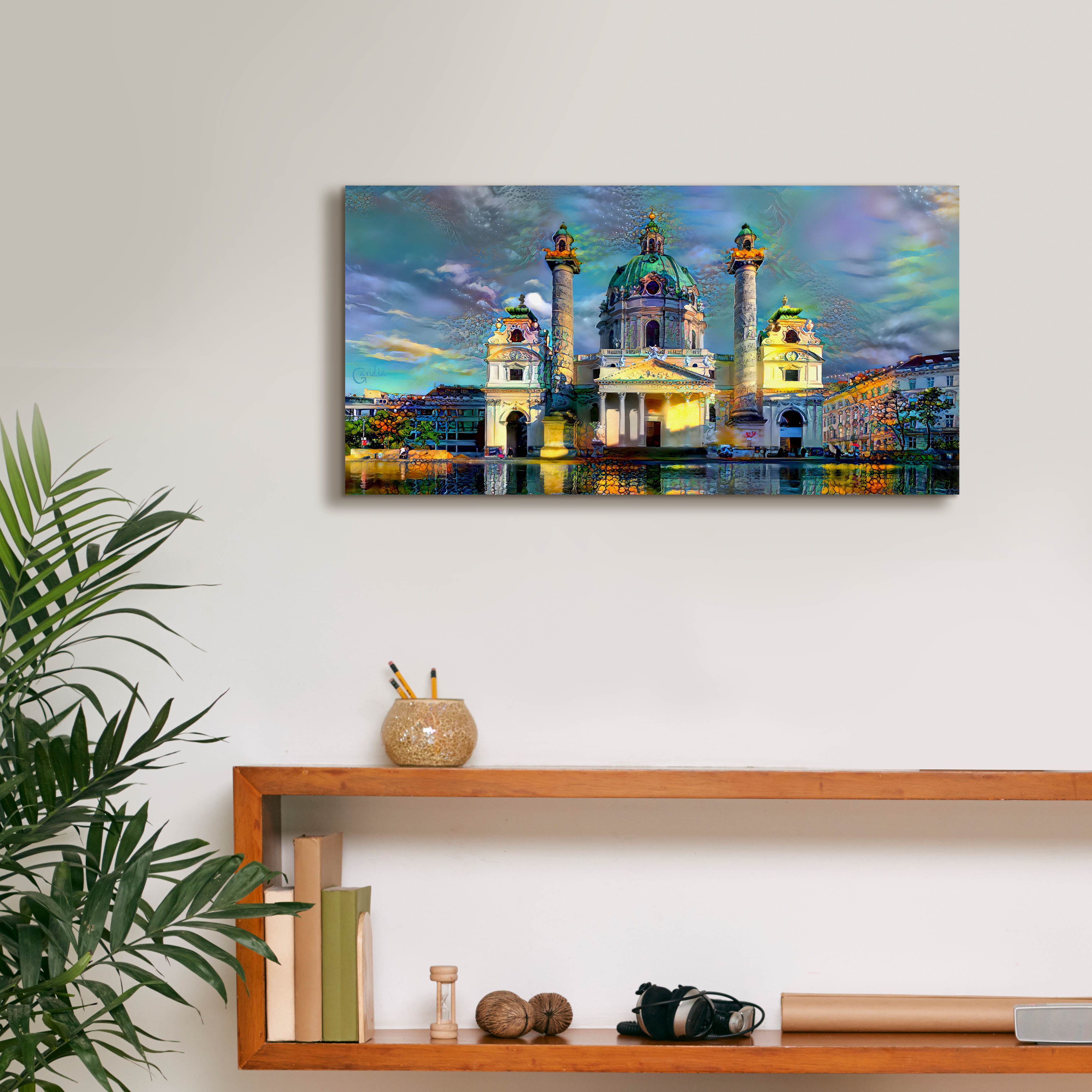 'Vienna Austria Karlskirche' by Pedro Gavidia, Canvas Wall Art,24 x 12
