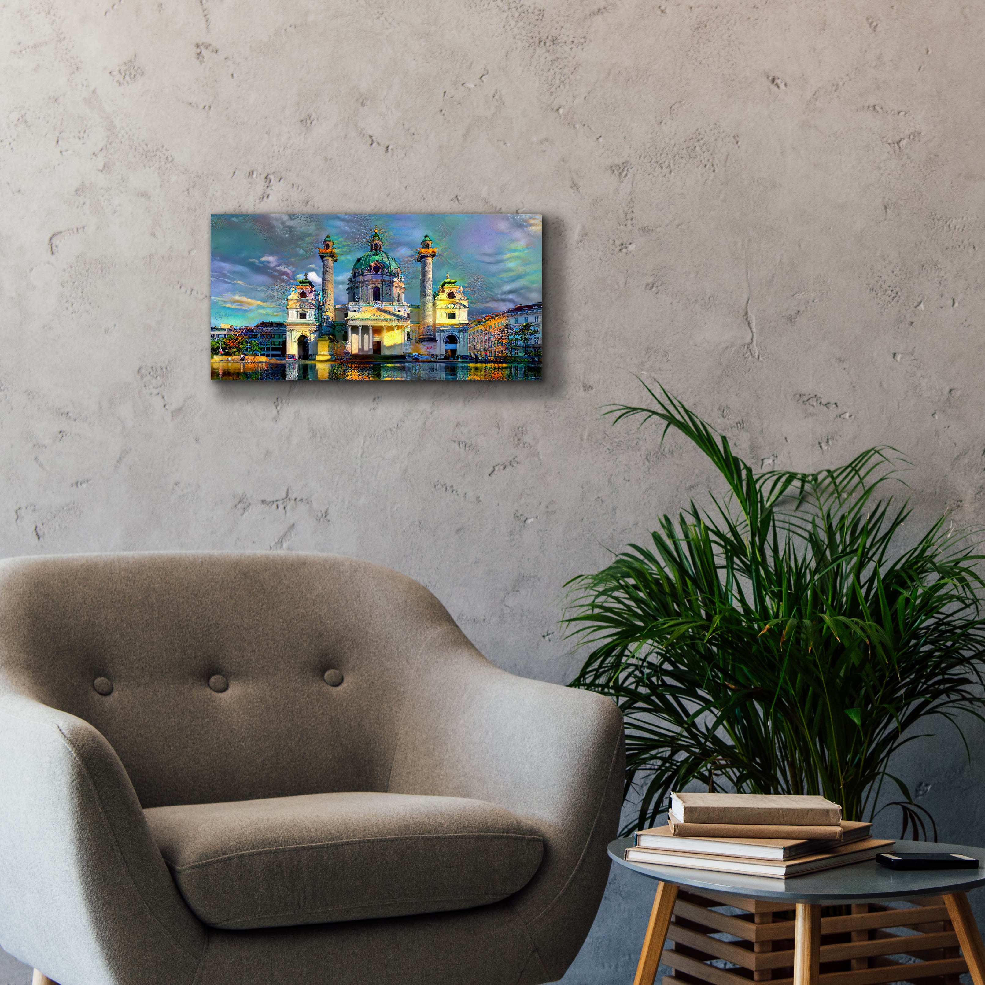 'Vienna Austria Karlskirche' by Pedro Gavidia, Canvas Wall Art,24 x 12