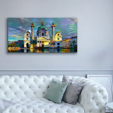 Image of 'Vienna Austria Karlskirche' by Pedro Gavidia, Canvas Wall Art,60 x 30