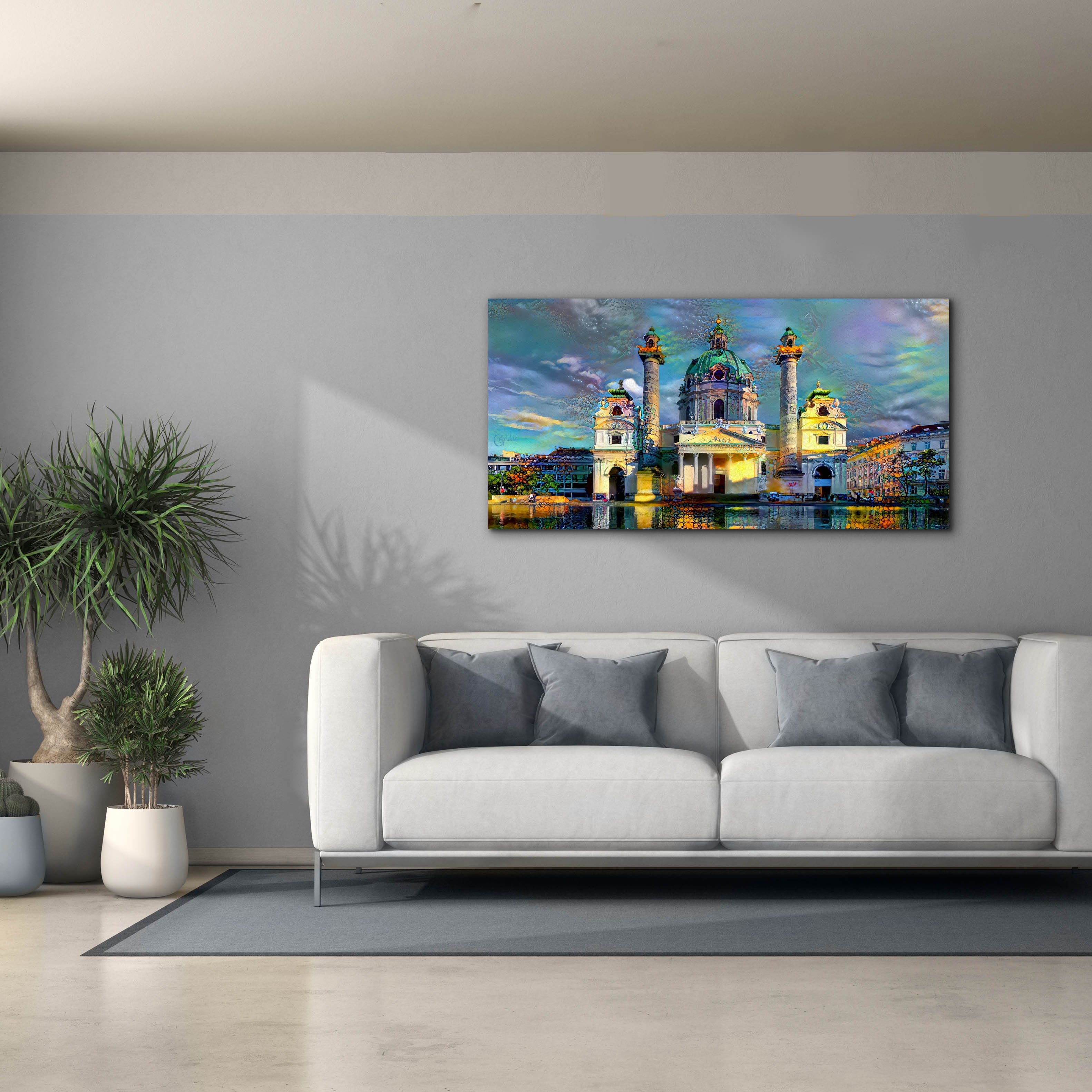 'Vienna Austria Karlskirche' by Pedro Gavidia, Canvas Wall Art,60 x 30