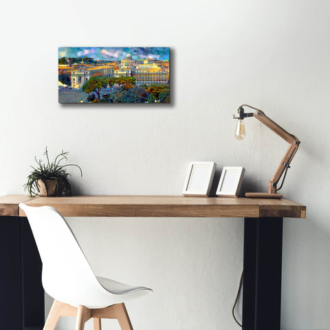 Image of 'Vaticano San Pedro from San Angelo' by Pedro Gavidia, Canvas Wall Art,24 x 12