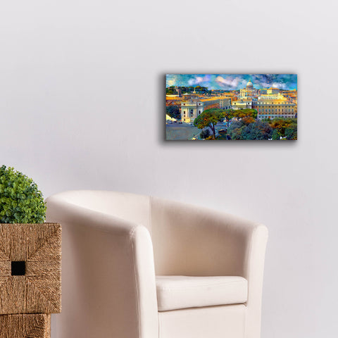Image of 'Vaticano San Pedro from San Angelo' by Pedro Gavidia, Canvas Wall Art,24 x 12
