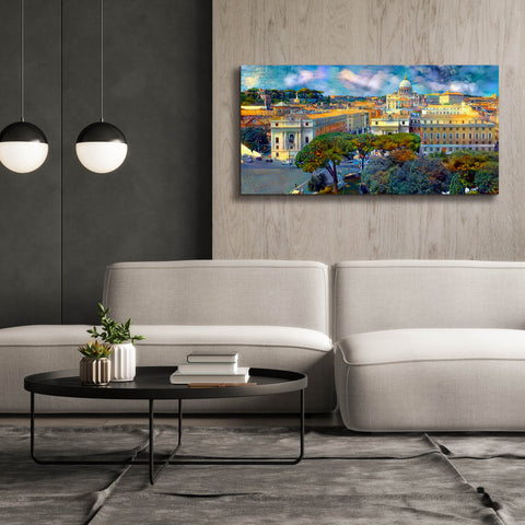 Image of 'Vaticano San Pedro from San Angelo' by Pedro Gavidia, Canvas Wall Art,60 x 30