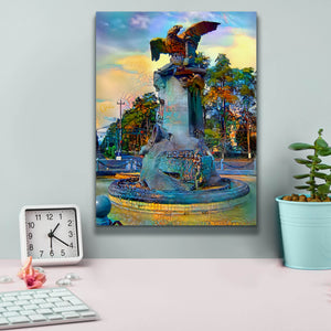 'Toluca Mexio Fountain Eagle Firmado' by Pedro Gavidia, Canvas Wall Art,12 x 16