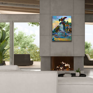 'Toluca Mexio Fountain Eagle Firmado' by Pedro Gavidia, Canvas Wall Art,26 x 34