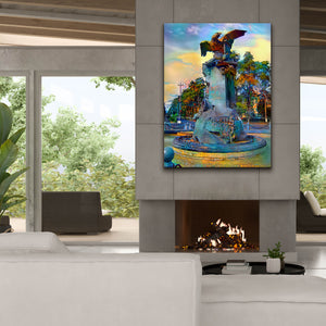 'Toluca Mexio Fountain Eagle Firmado' by Pedro Gavidia, Canvas Wall Art,40 x 54