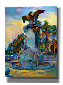 'Toluca Mexio Fountain Eagle Firmado' by Pedro Gavidia, Canvas Wall Art