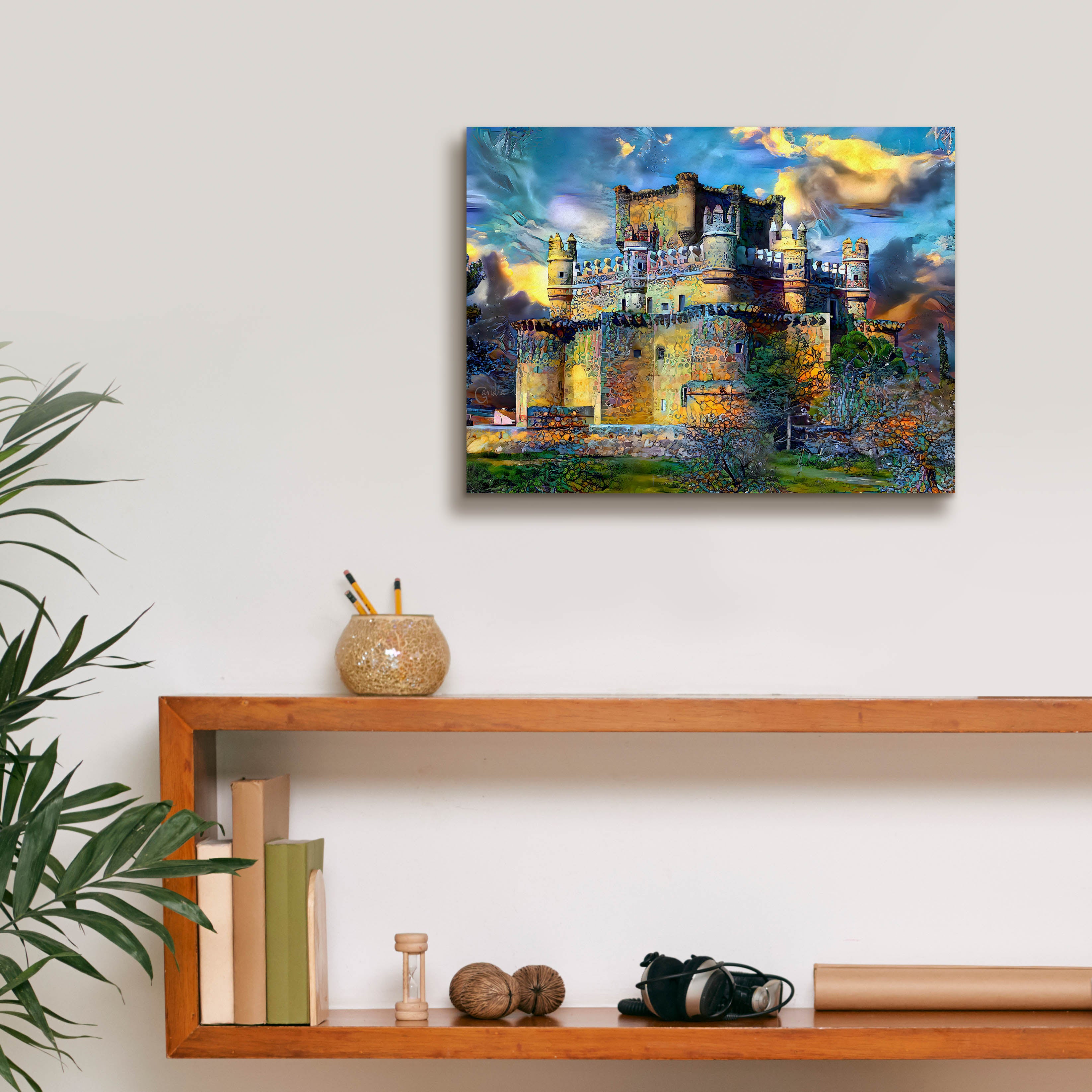 'Toledo Spain Guadamur Castle' by Pedro Gavidia, Canvas Wall Art,16 x 12