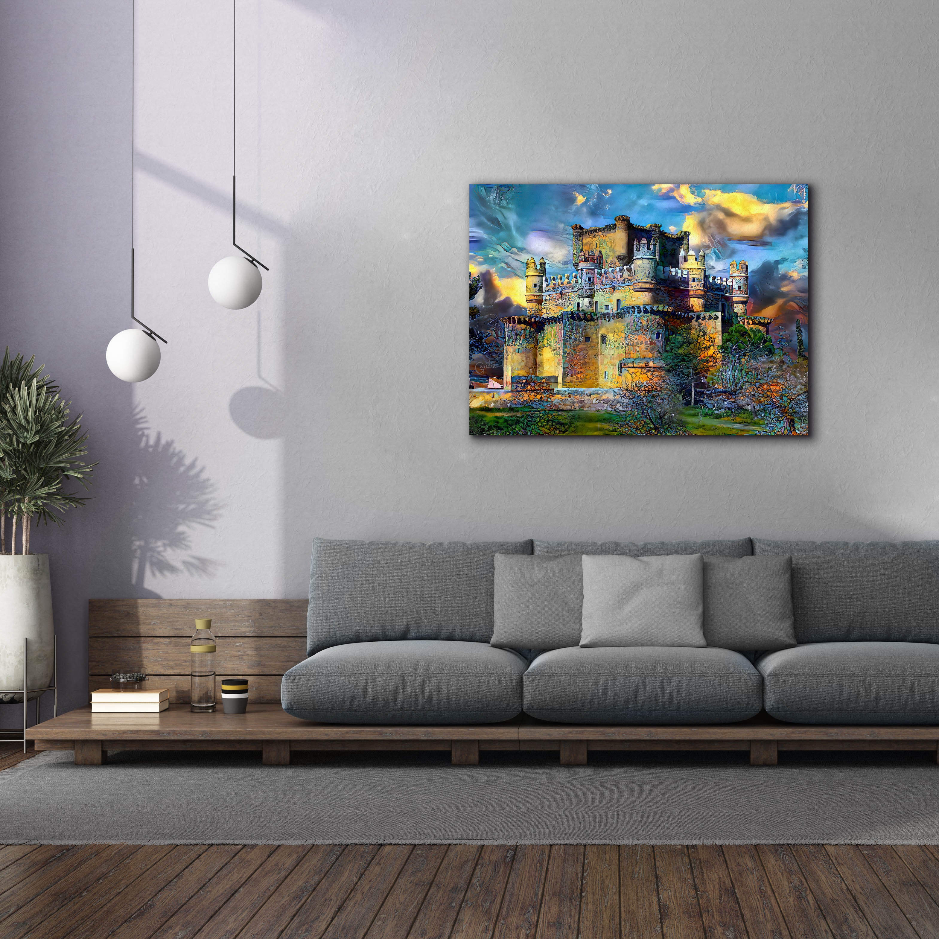 'Toledo Spain Guadamur Castle' by Pedro Gavidia, Canvas Wall Art,54 x 40