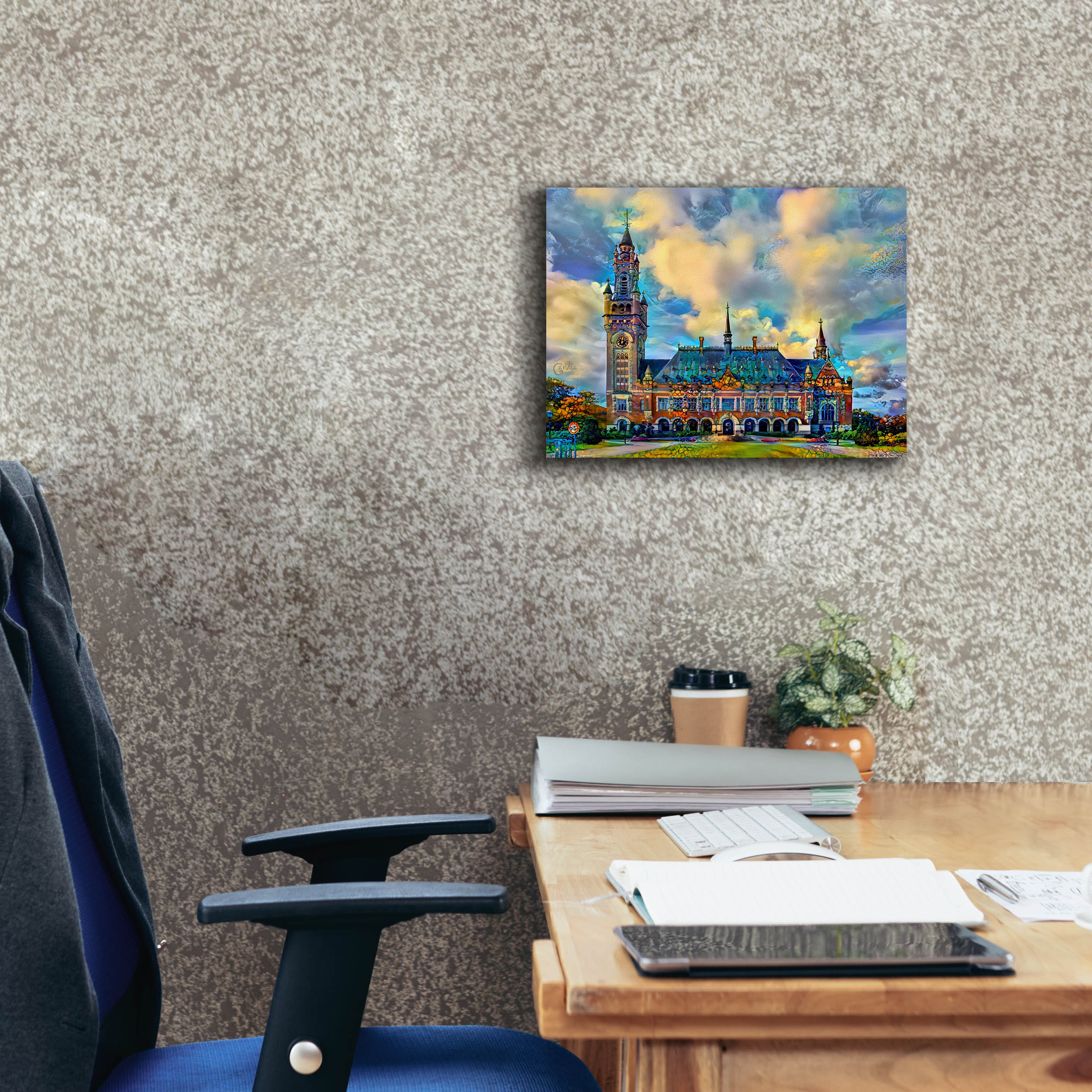 'The Hague Netherlands Peace Palace' by Pedro Gavidia, Canvas Wall Art,16 x 12