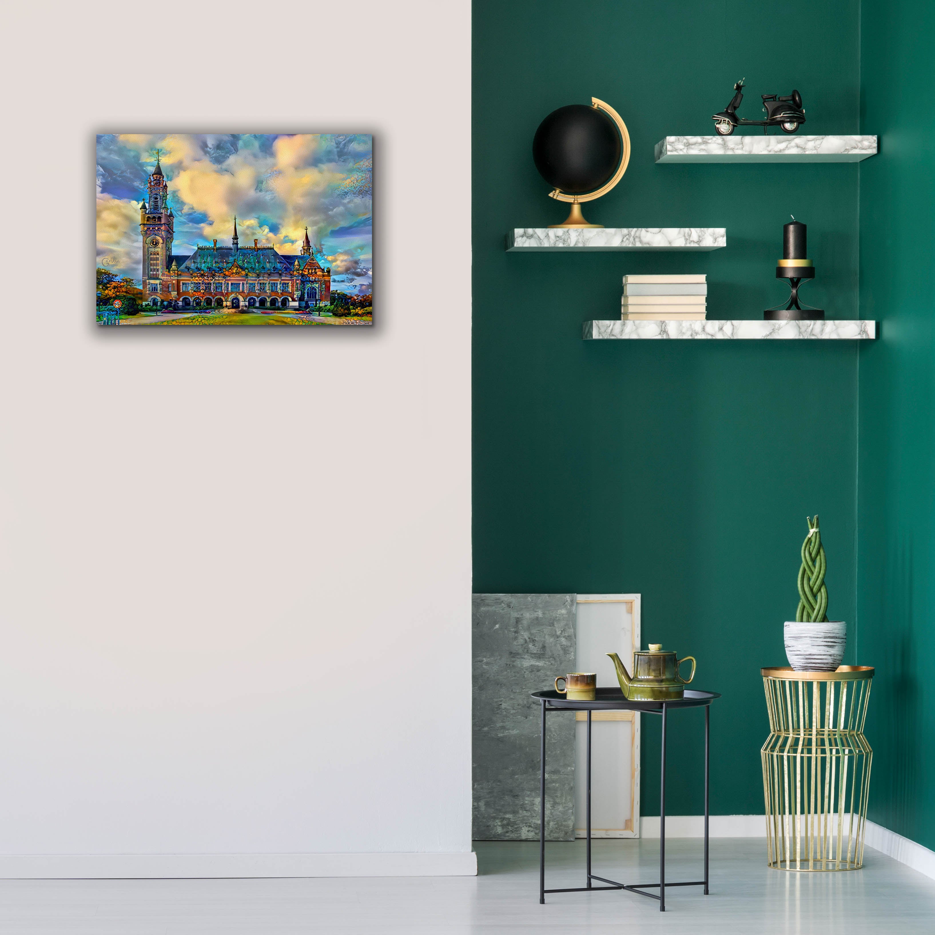 'The Hague Netherlands Peace Palace' by Pedro Gavidia, Canvas Wall Art,26 x 18