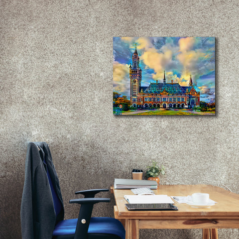 Image of 'The Hague Netherlands Peace Palace' by Pedro Gavidia, Canvas Wall Art,34 x 26